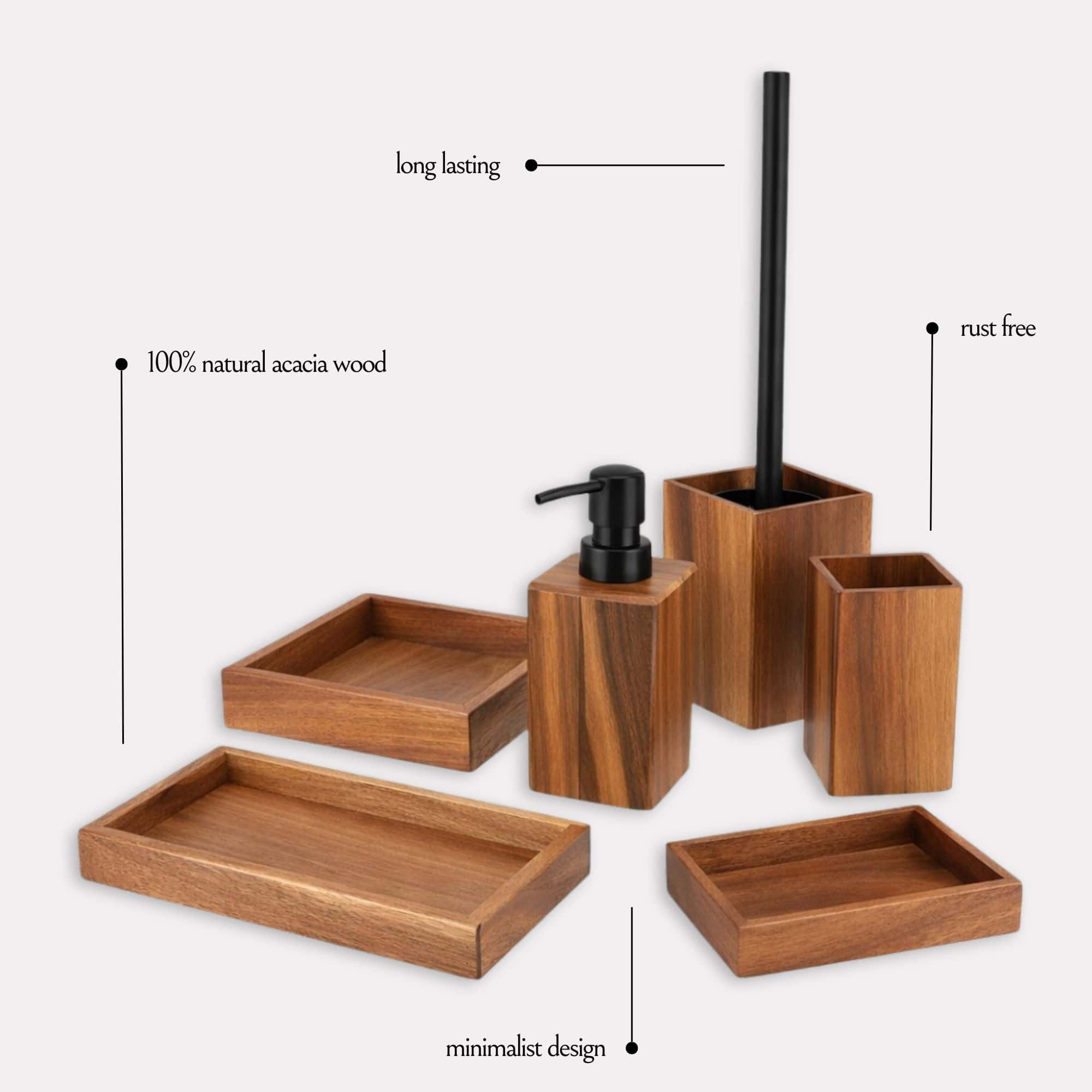 evideco-set-accessoires-salle-de-bain-acacia-6-pi-ces image 7