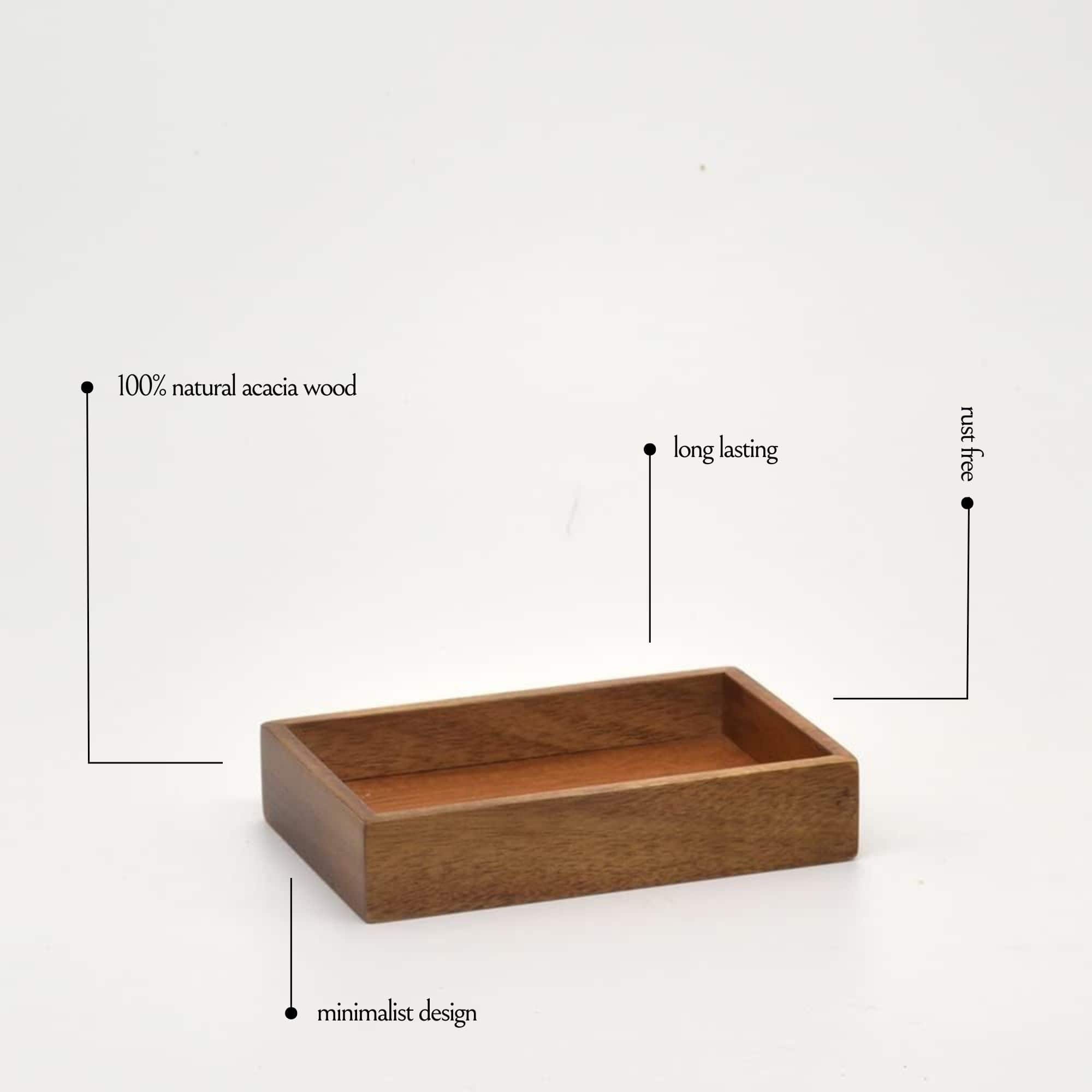 evideco-acacia-porte-savon-bois-plateau-salle-de-bain image 4