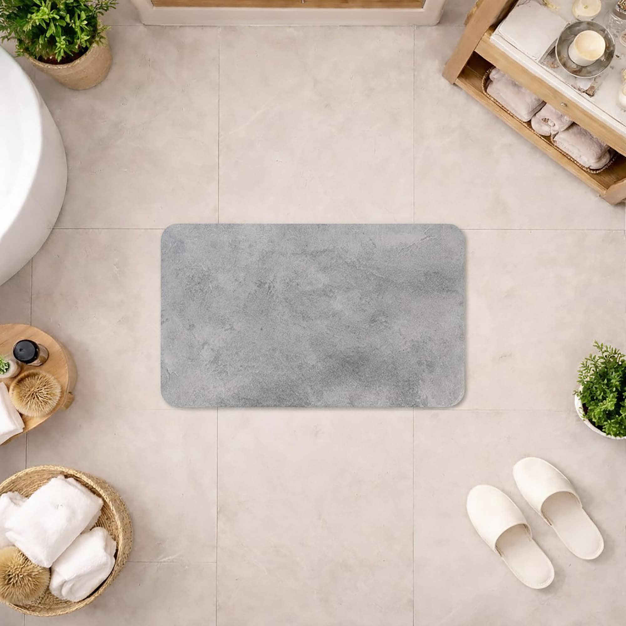 evideco-tapis-de-bain-diatomite-effet-b-ton-absorbant-60x40 image 2
