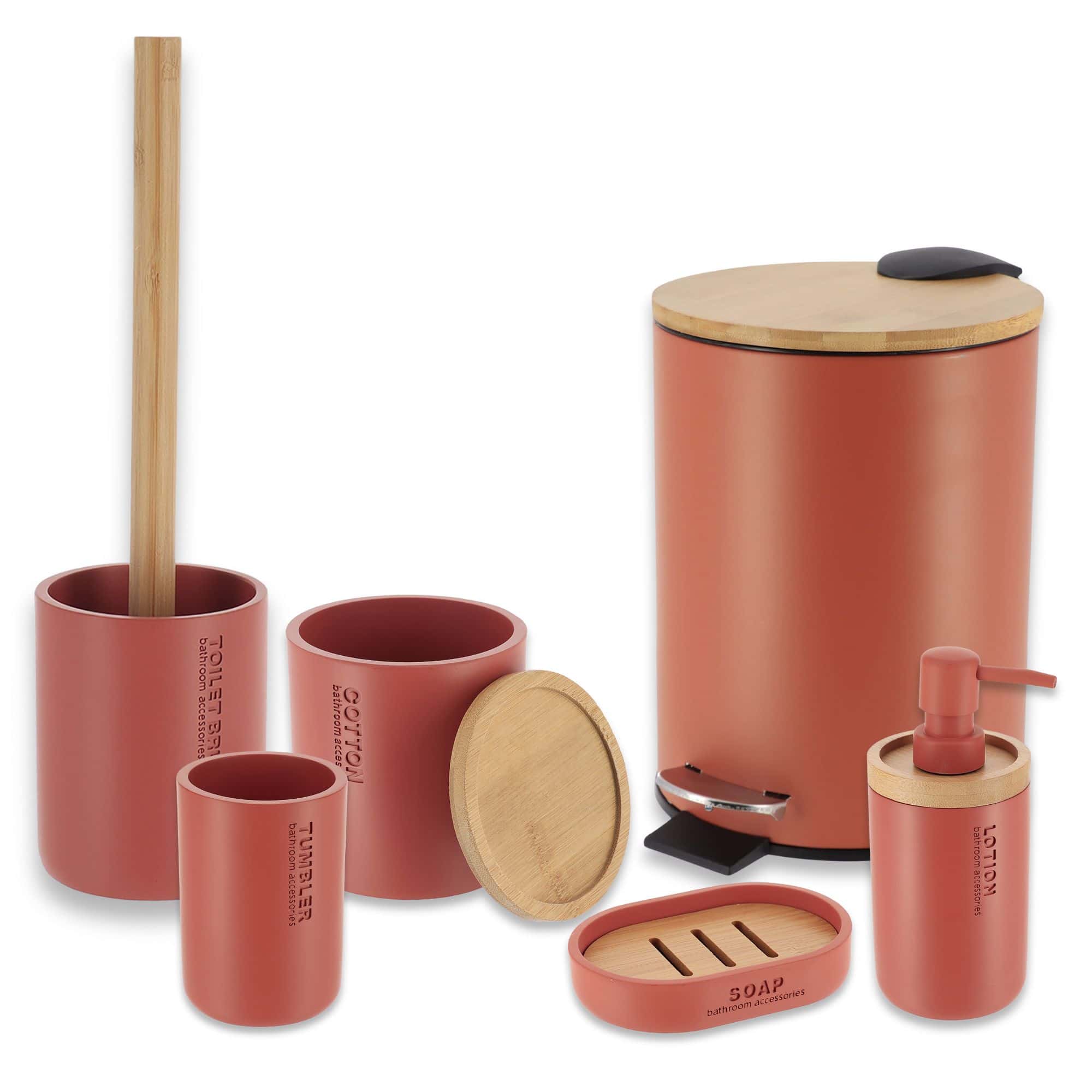 evideco-ensemble-accessoires-salle-de-bain-terracotta-6-pi-ces image 7