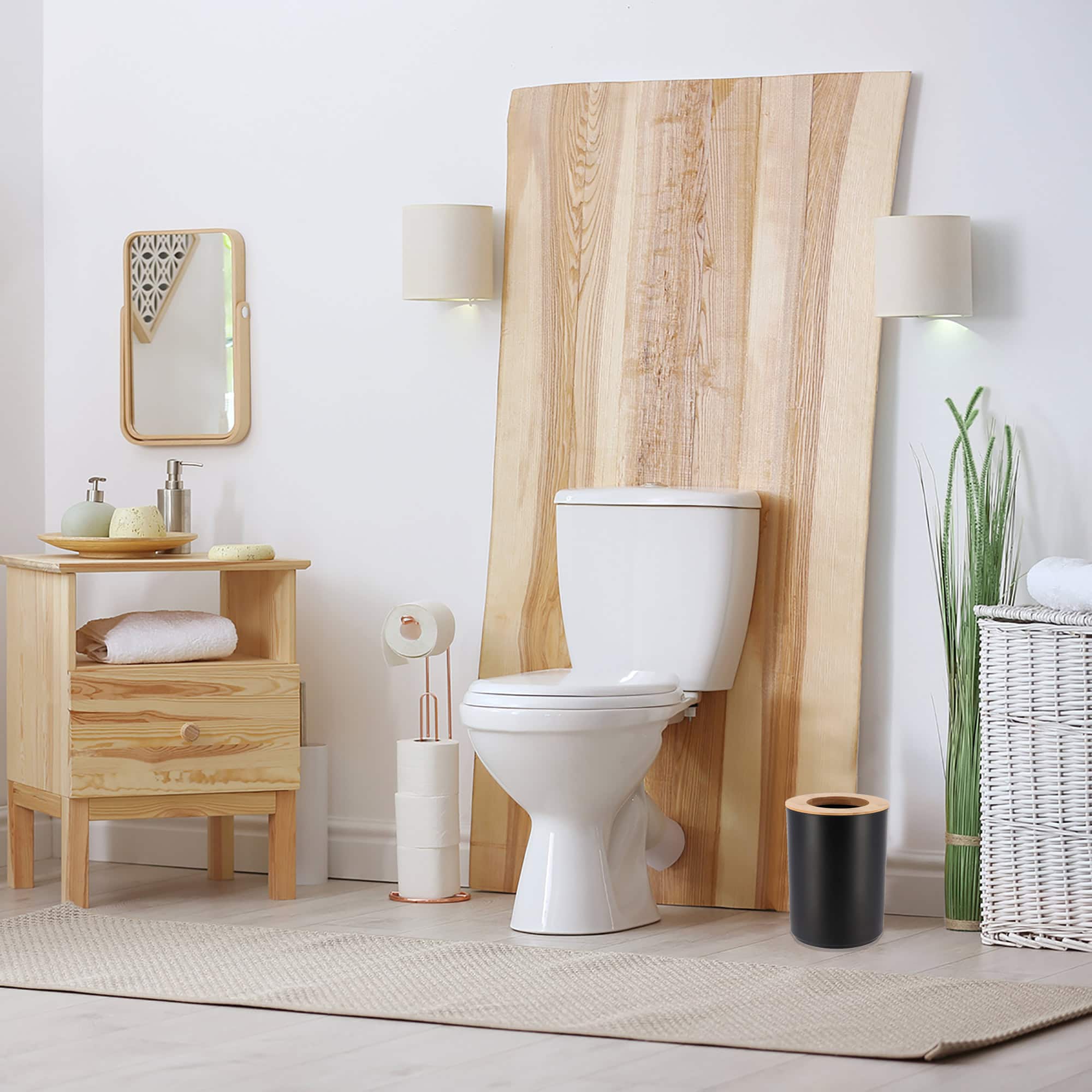 evideco-poubelle-salle-de-bain-noire-bambou-5-l image 2