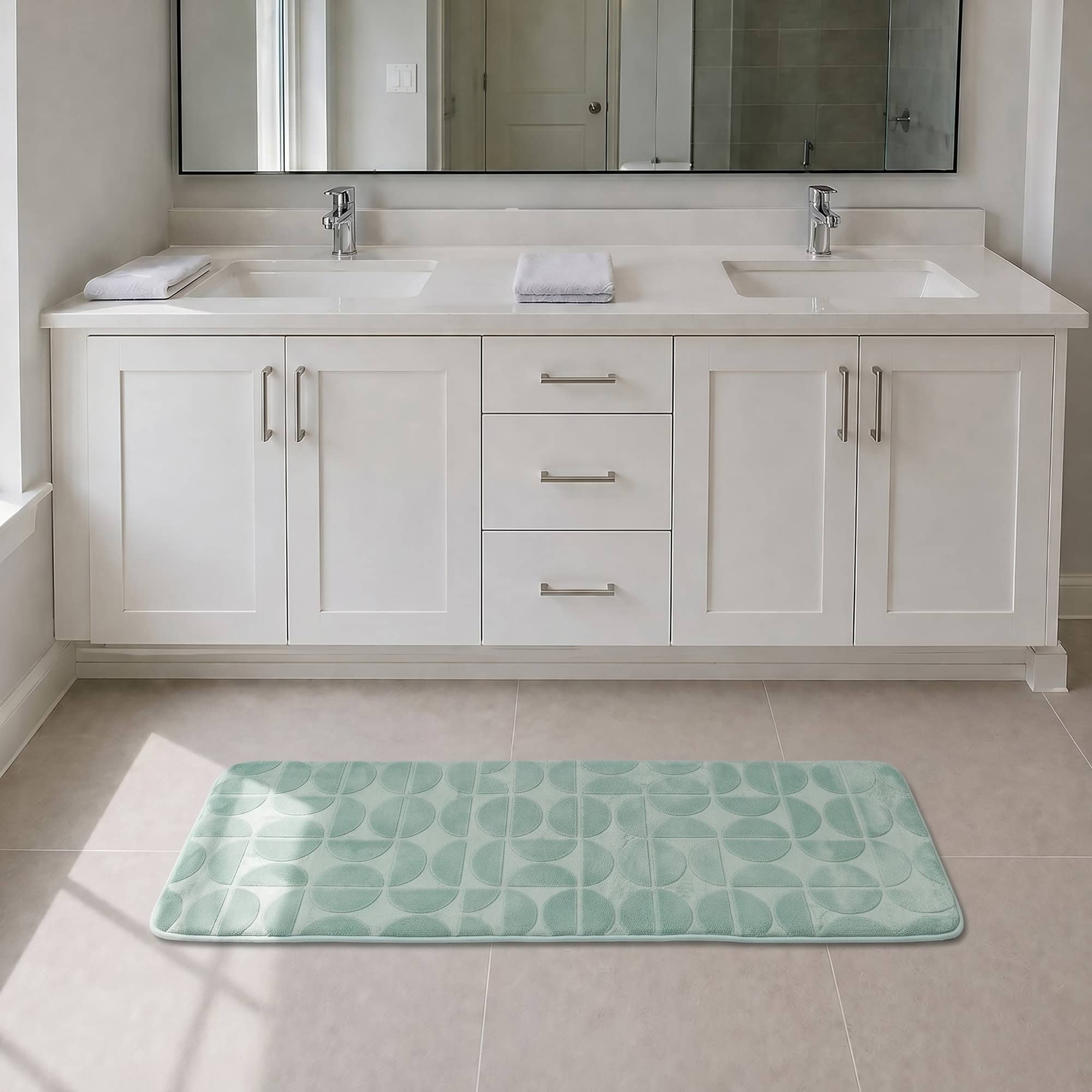 evideco-bathroom-mats-tapis-bain-long-vert-sauge-45x120-cm-m-moire image 3