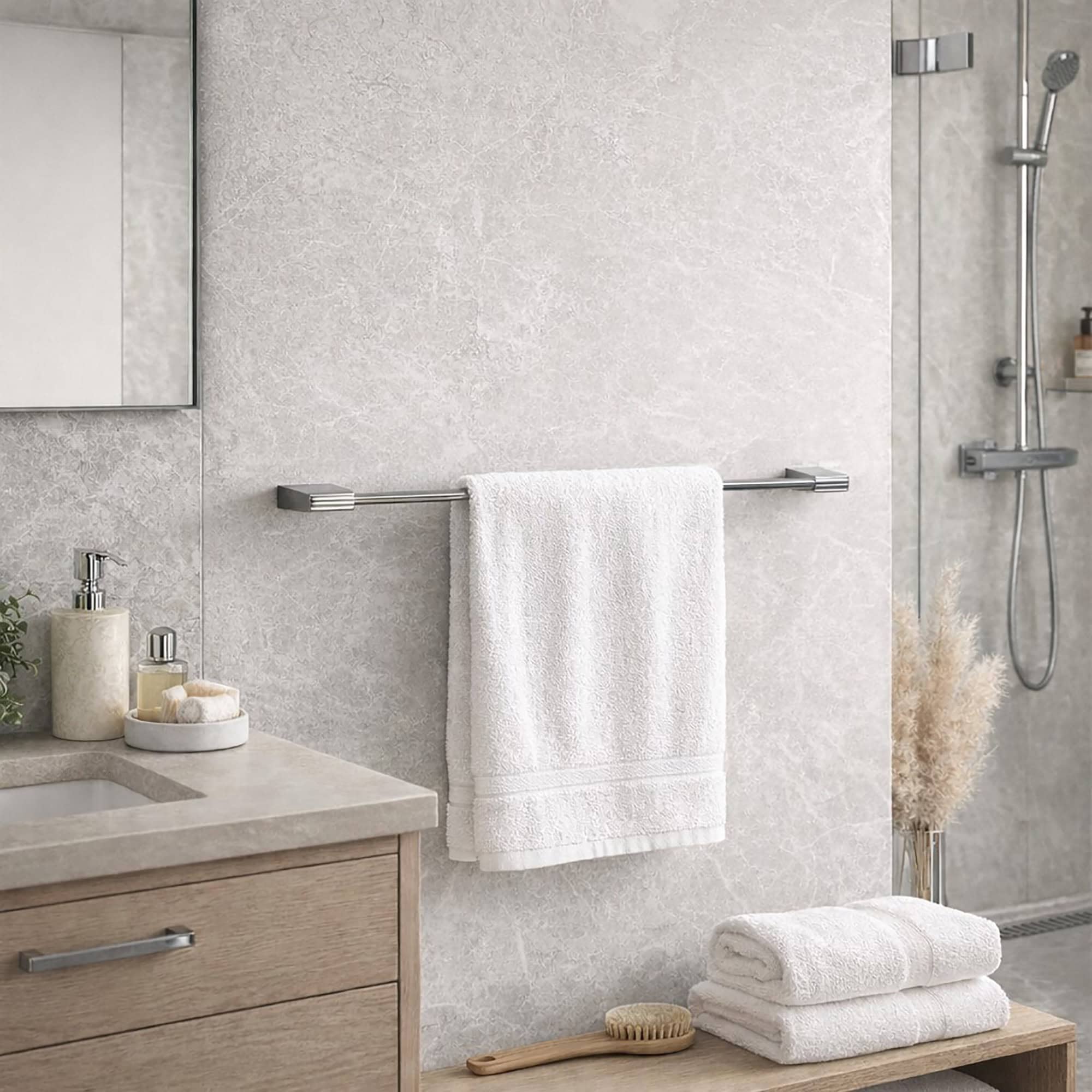 evideco-bathroom-storage-barre-porte-serviettes-inox-60-cm-mural image 2