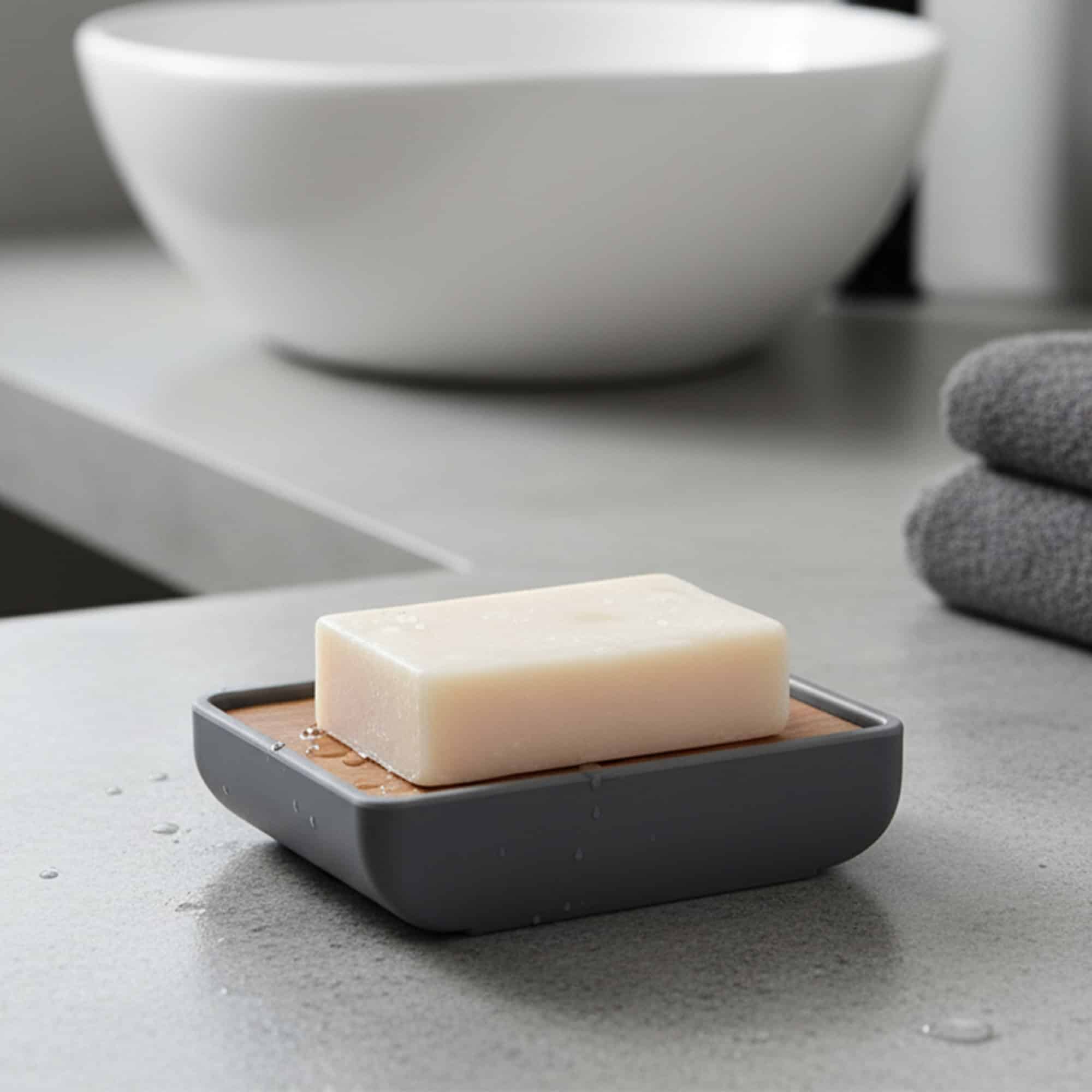 evideco-bathroom-accessories-porte-savon-gris-acacia-caoutchouc image 1