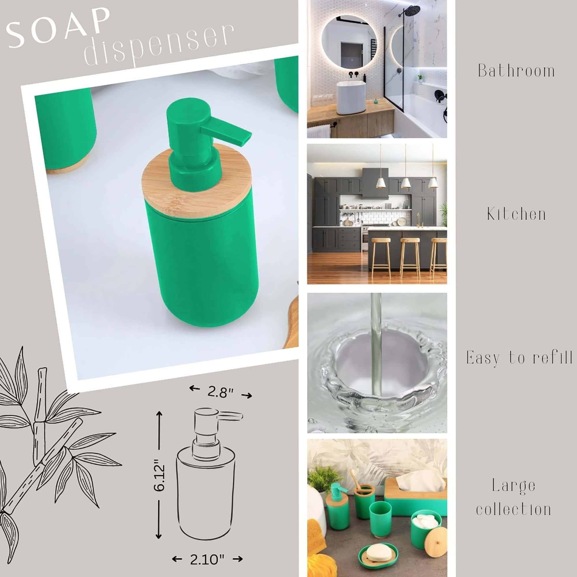 evideco-padang-distributeur-savon-vert-bambou-300-ml image 4