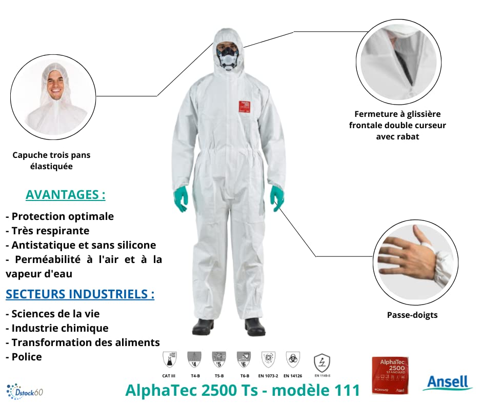 ansell-alphatec-2500-combinaison-protection-jetable-taille-s image 8