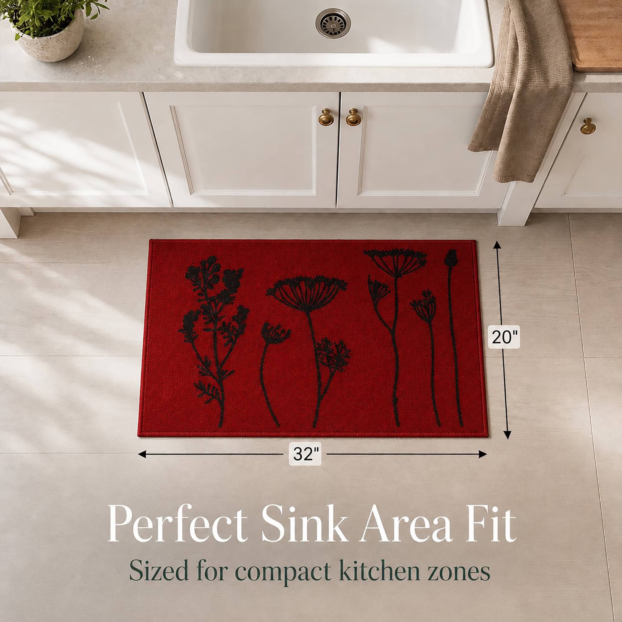 evideco-wool-effect-wildflowers-tapis-cuisine-rouge-noir-81x50-cm image 3