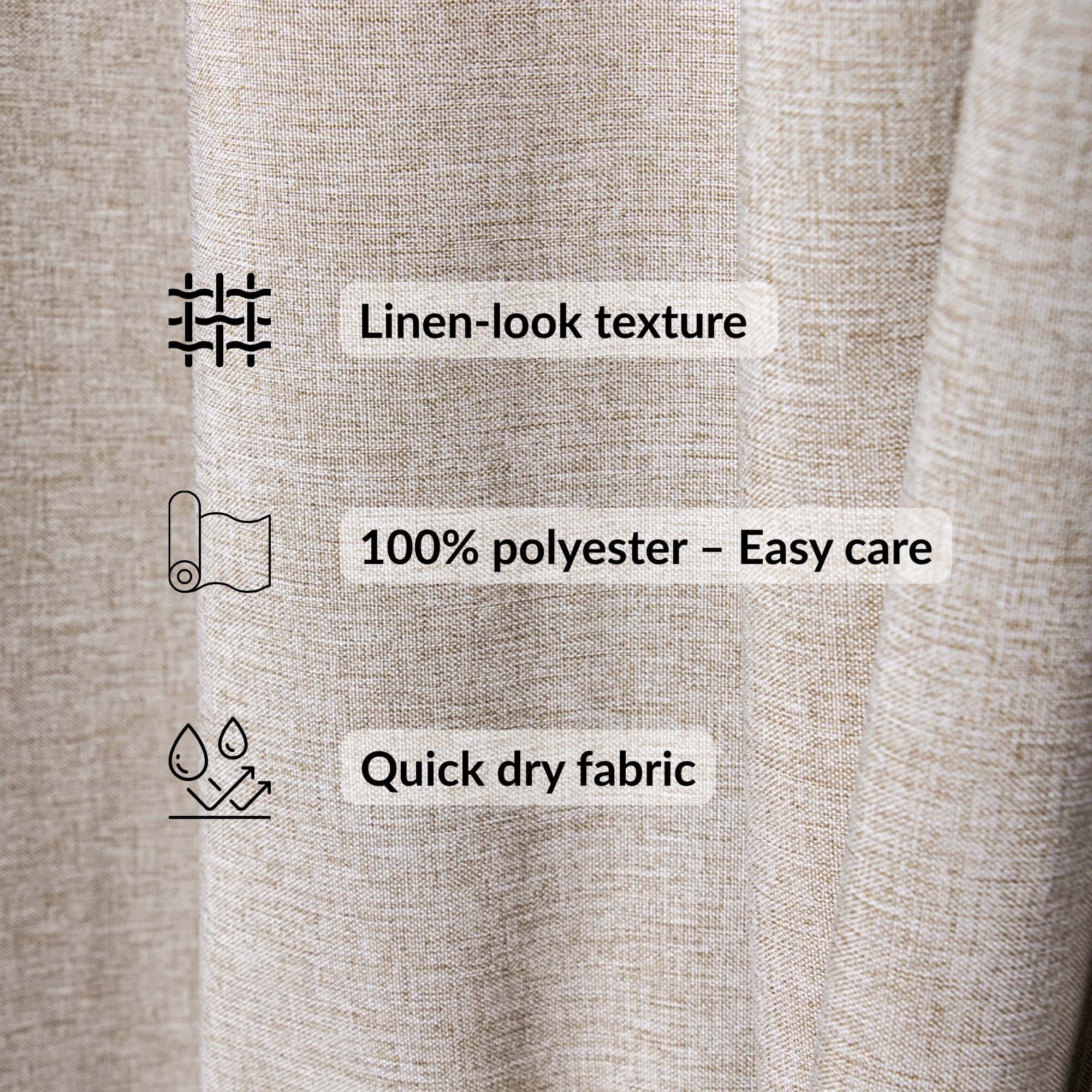 evideco-rideau-douche-taupe-effet-lin-180x200-cm-tissu-long image 2