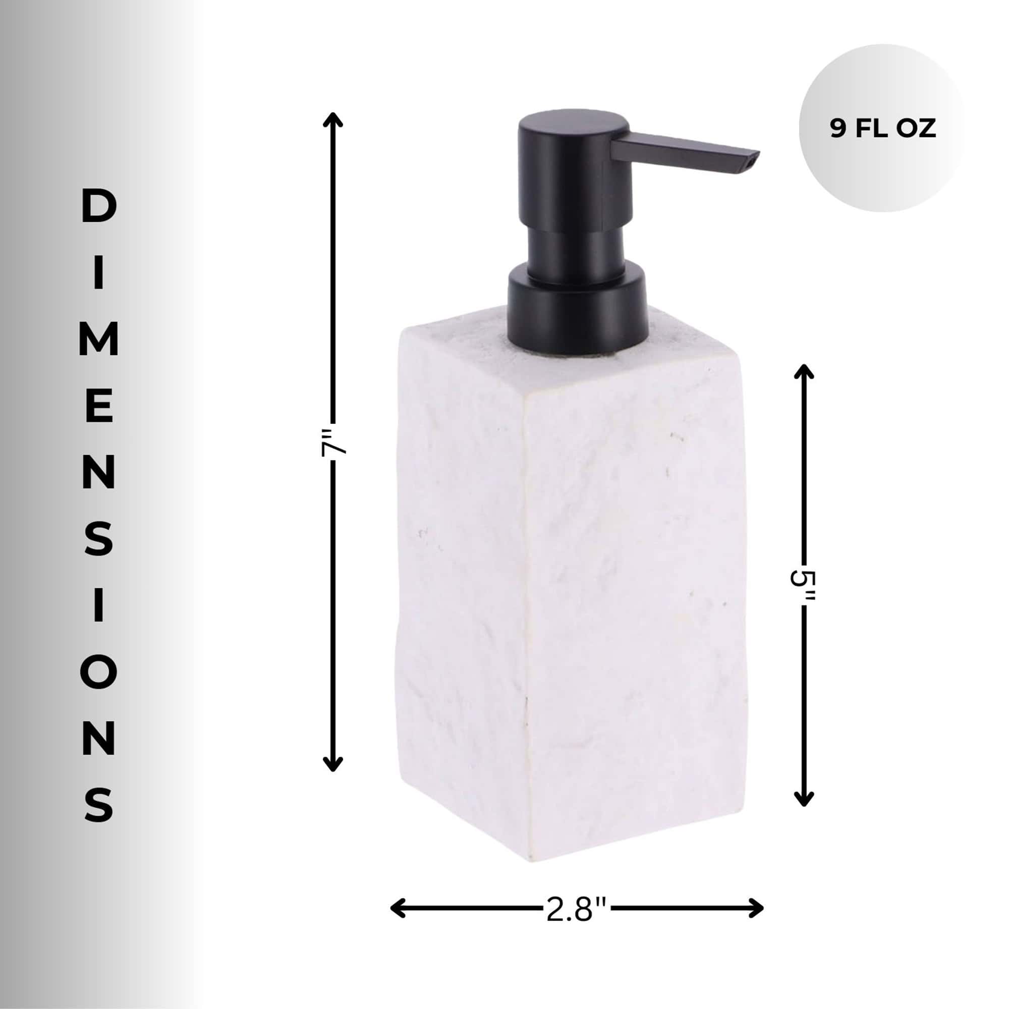 evideco-bathroom-distributeur-savon-r-sine-blanc-effet-pierre-250ml image 5