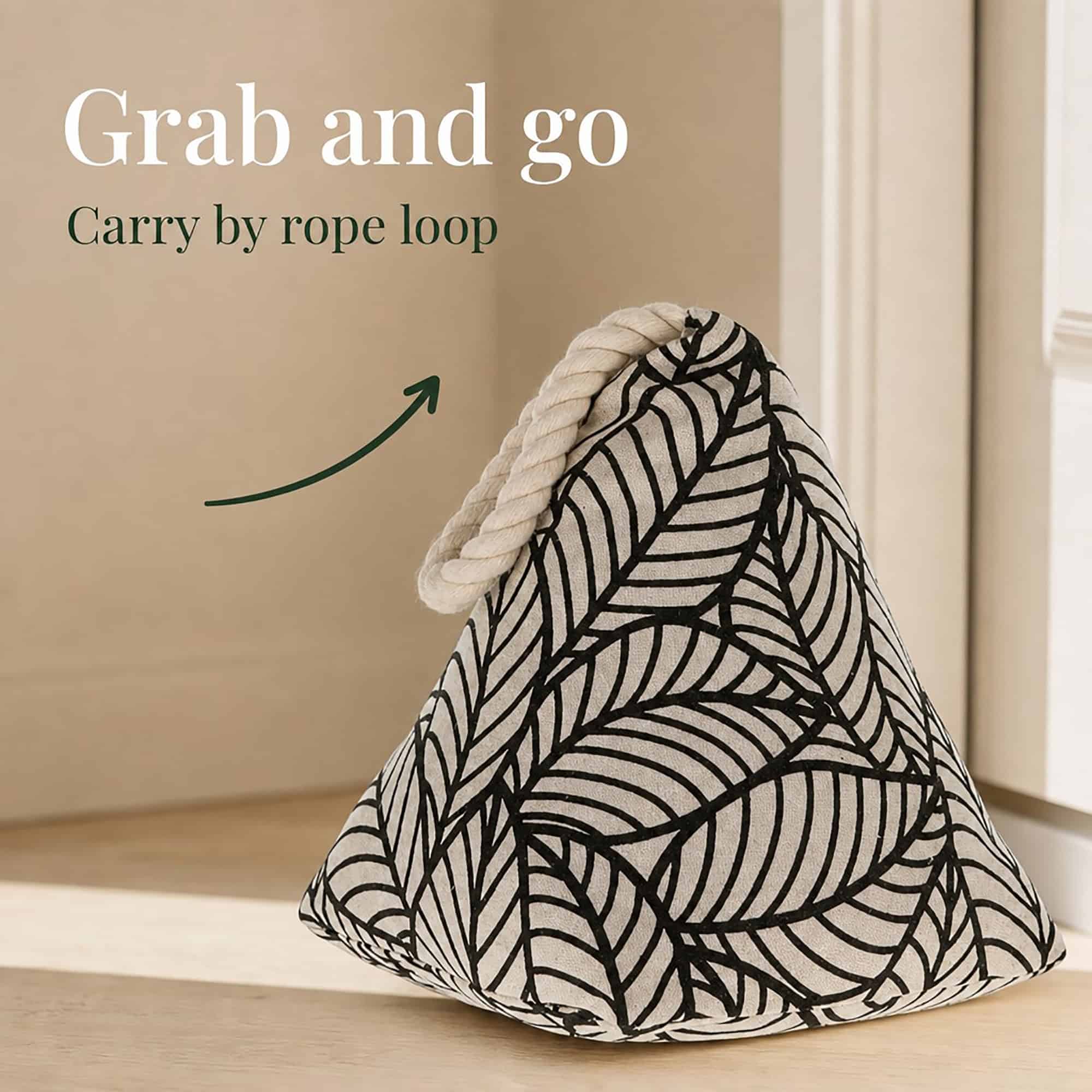evideco-home-accessories-cale-porte-sac-jungle-noir-coton image 2