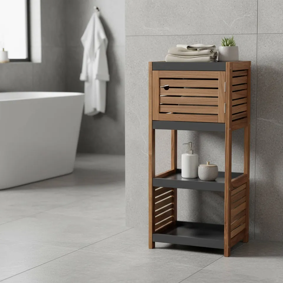 evideco-meuble-salle-de-bain-marron-gris-elements image 1