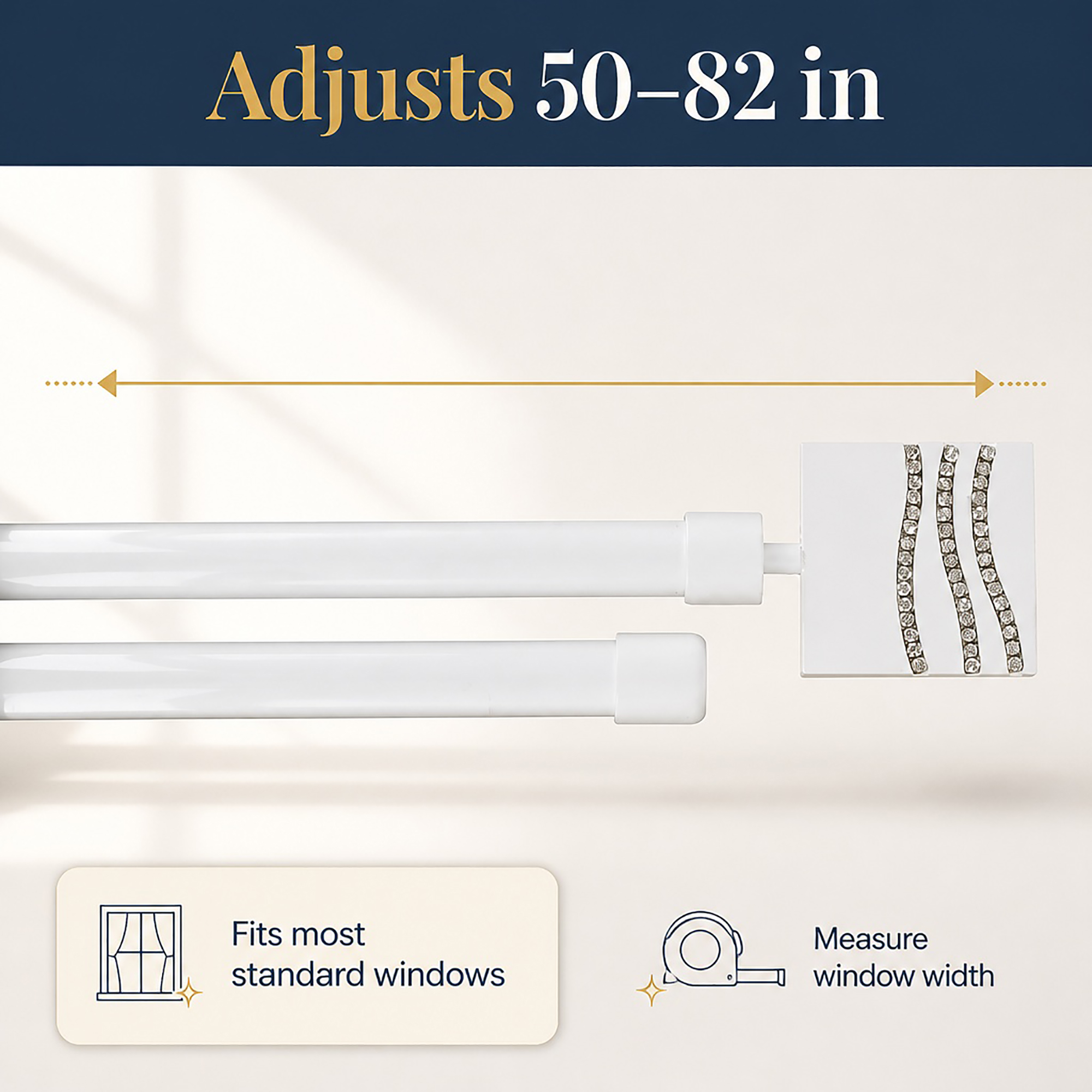 evideco-tringle-double-blanche-ajustable-50-82-strass image 3