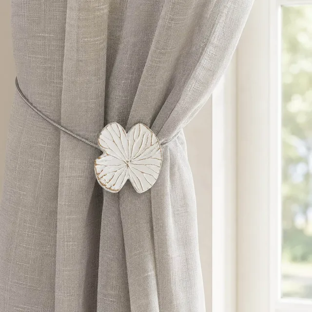 evideco-embrasse-rideau-magn-tique-n-nuphar-blanc-dor image 1