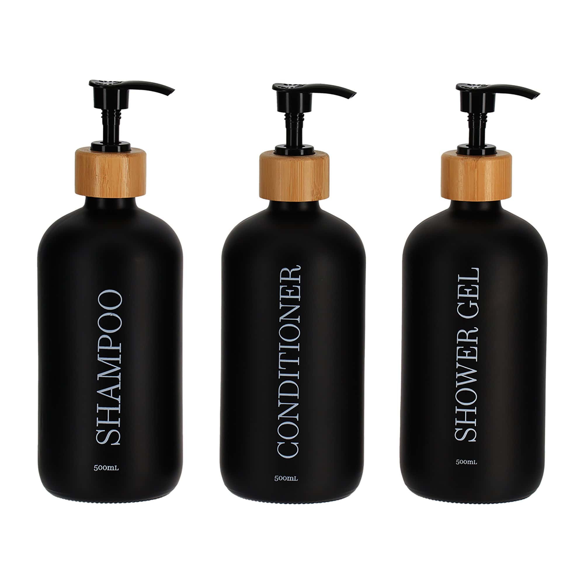 evideco-shower-accessories-lot-3-distributeurs-savon-noirs-500-ml-bambou image 8