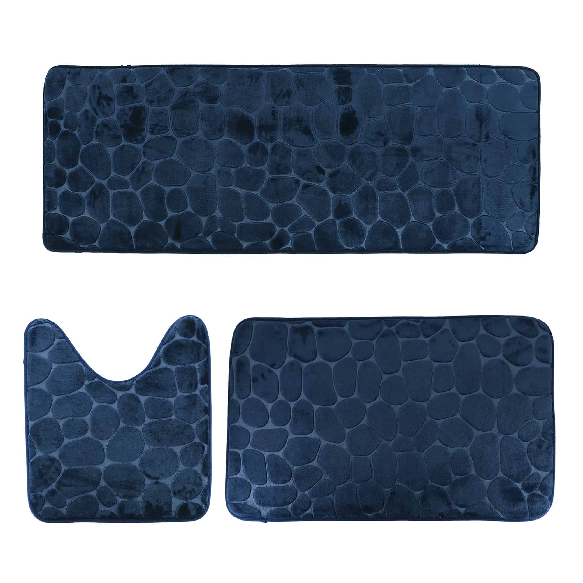 evideco-memory-foam-tapis-de-bain-bleu-marine-lot-3-antid-rapant image 8