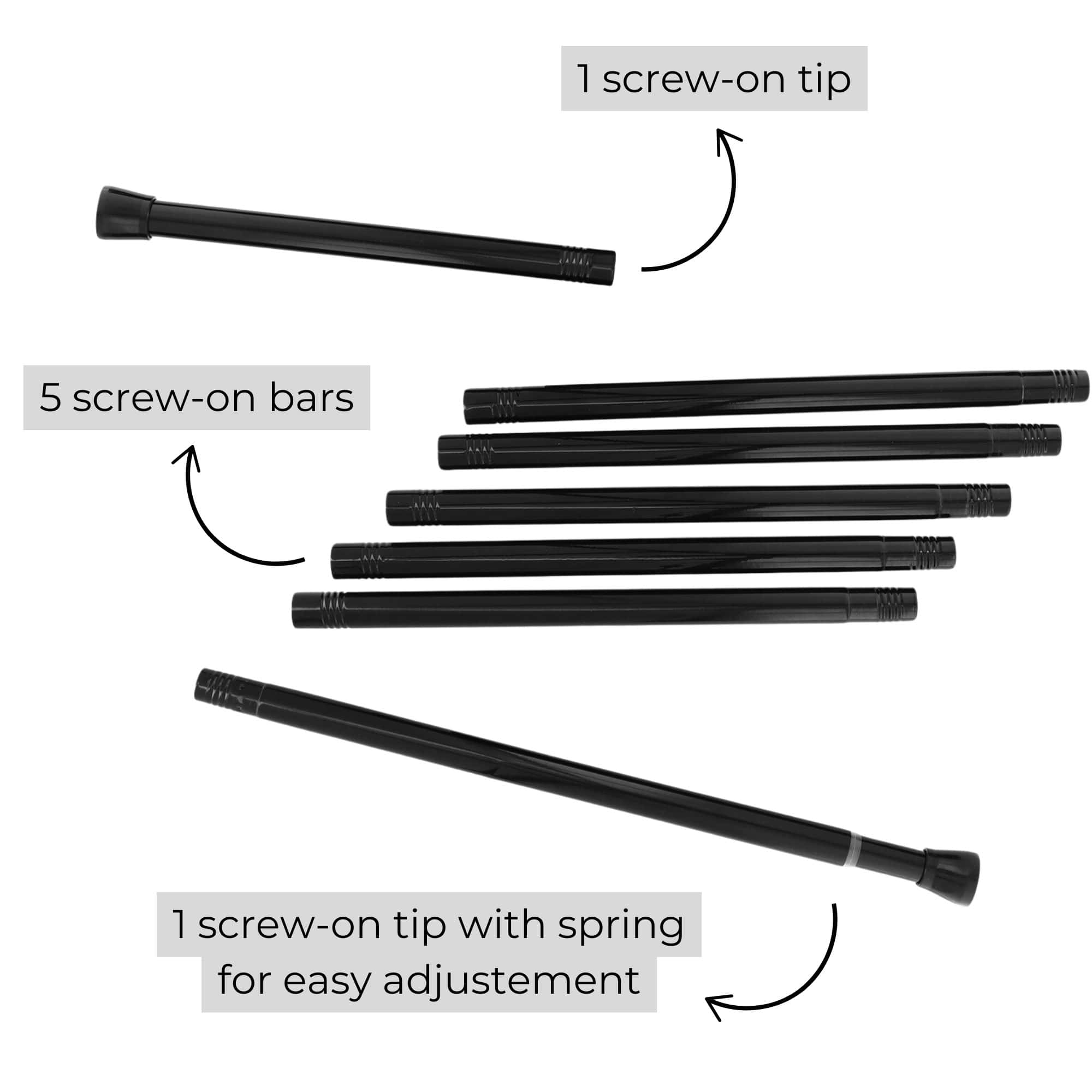 evideco-home-accessories-tringle-douche-noire-extensible-sans-per-age image 2