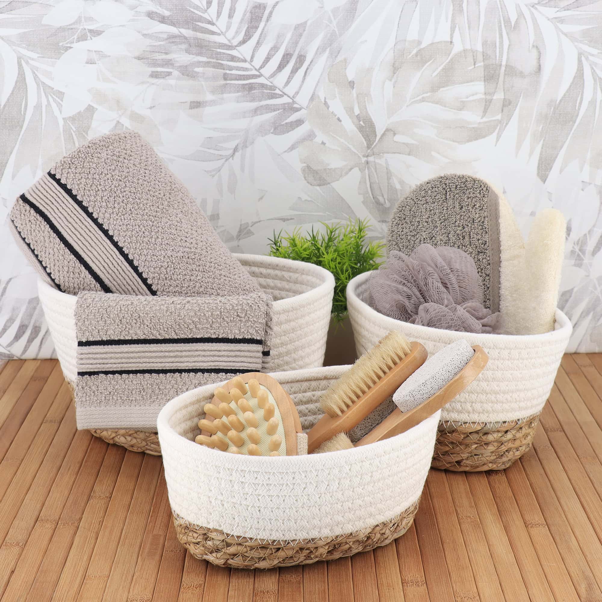 evideco-padang-panier-rangement-blanc-coton-empilable-lot-3 image 3