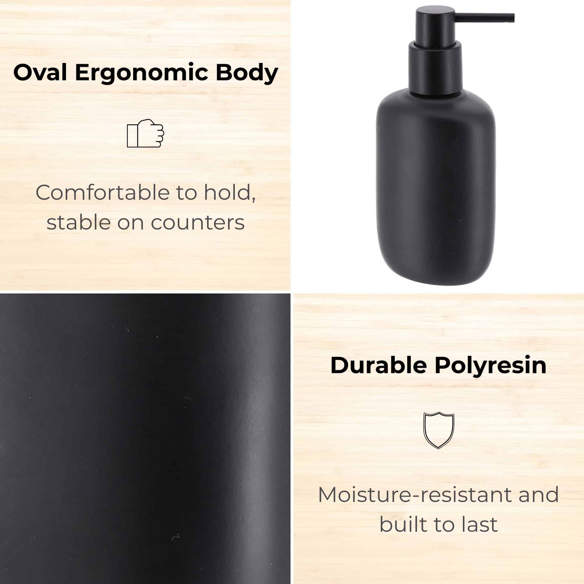 evideco-japandi-distributeur-savon-ovale-noir-240-ml image 3