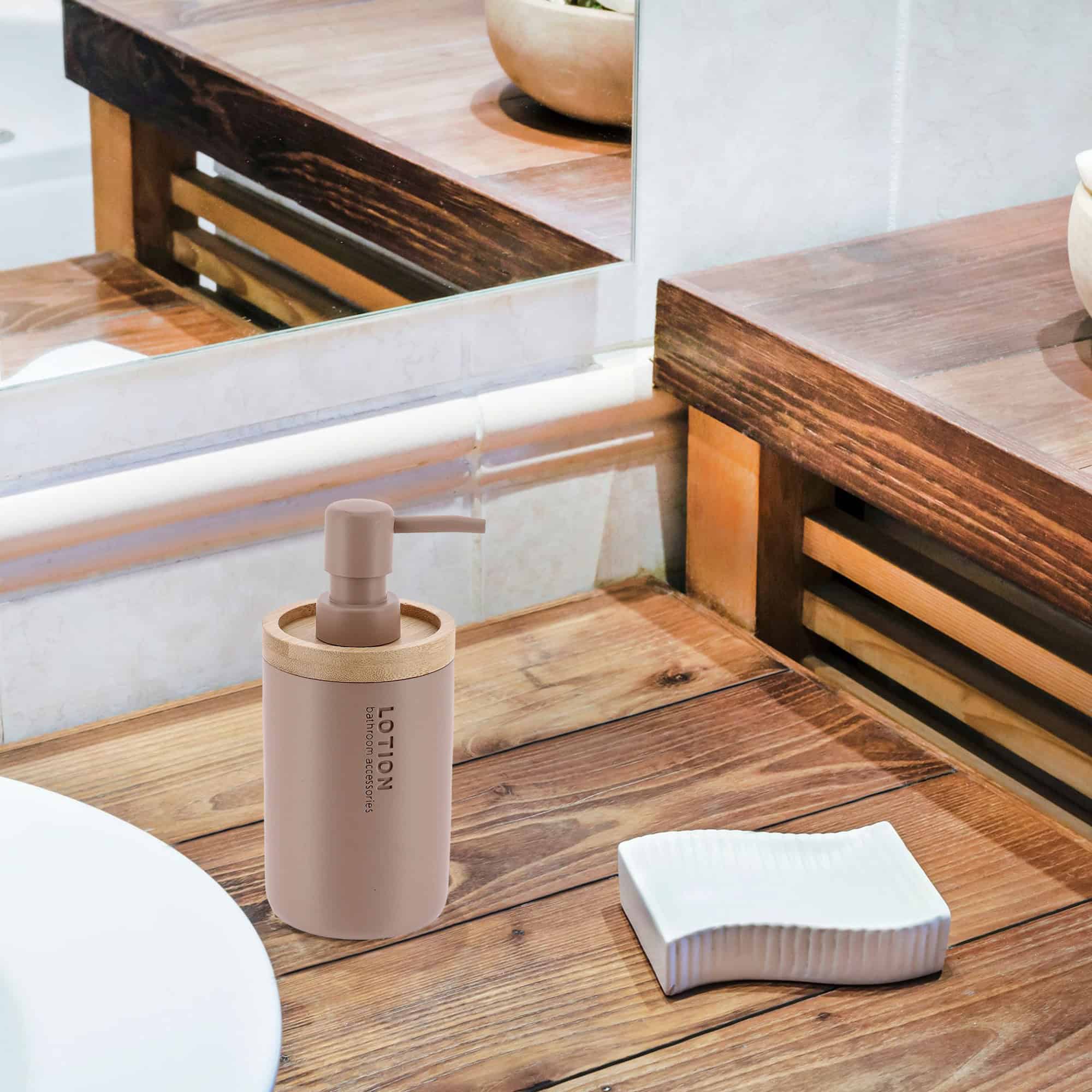 evideco-distributeur-savon-cappuccino-bambou-pompe-rechargeable image 6