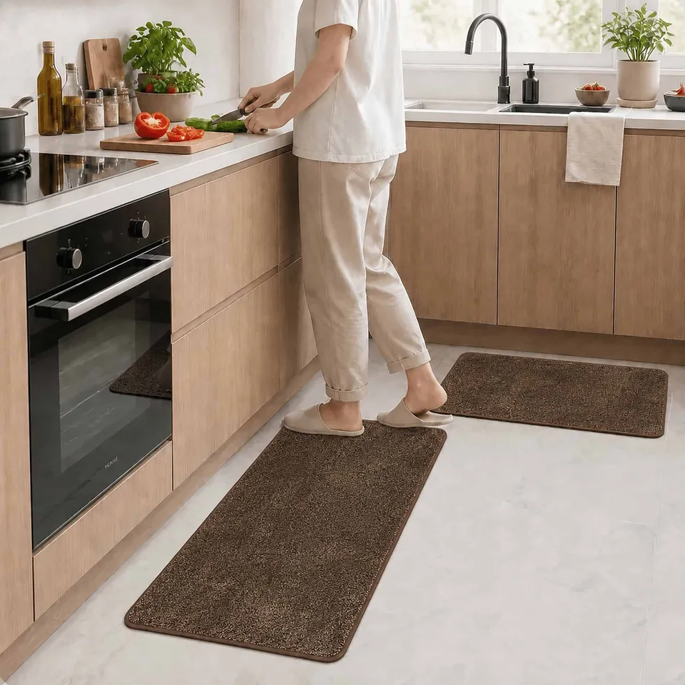 evideco-home-accessories-lot-2-tapis-cuisine-chocolat-absorbant-antid-rapant image 1