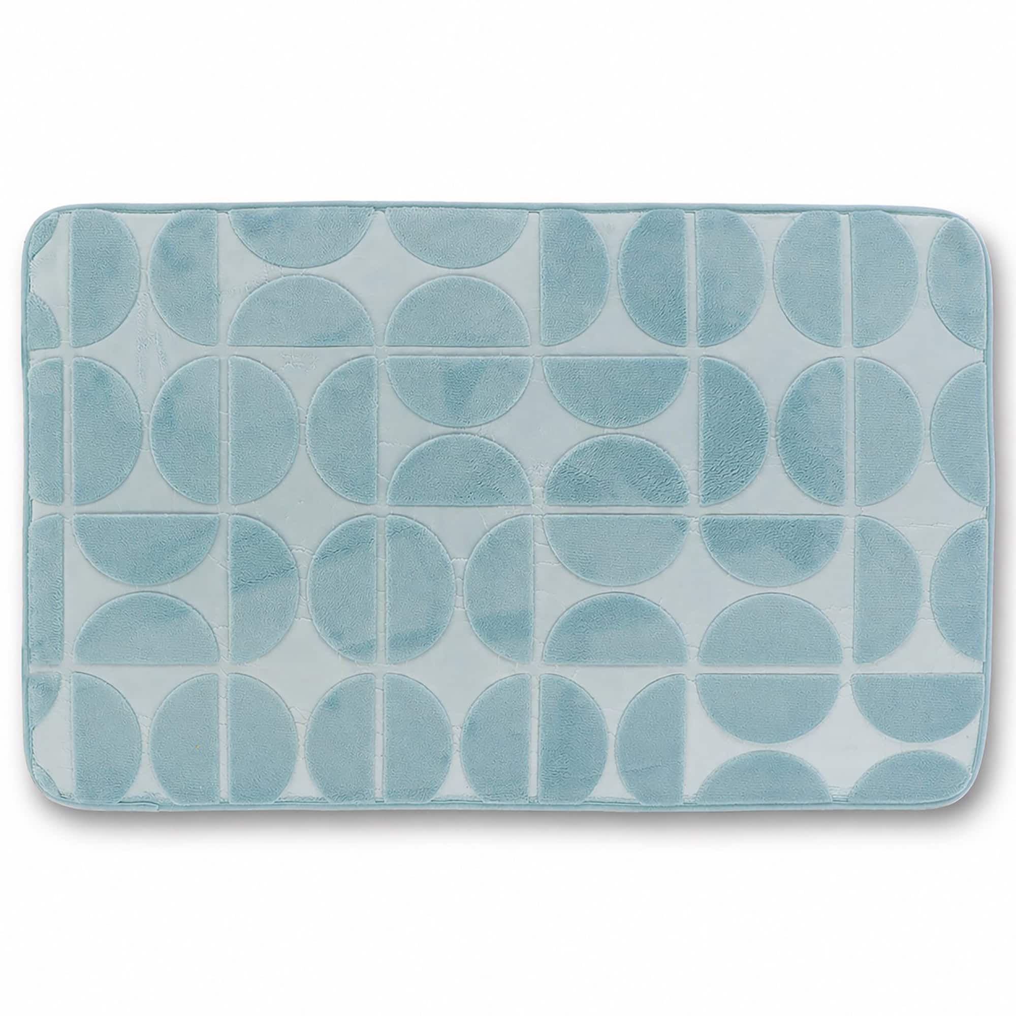 evideco-shower-accessories-tapis-bain-bleu-clair-50x80-m-moire image 8