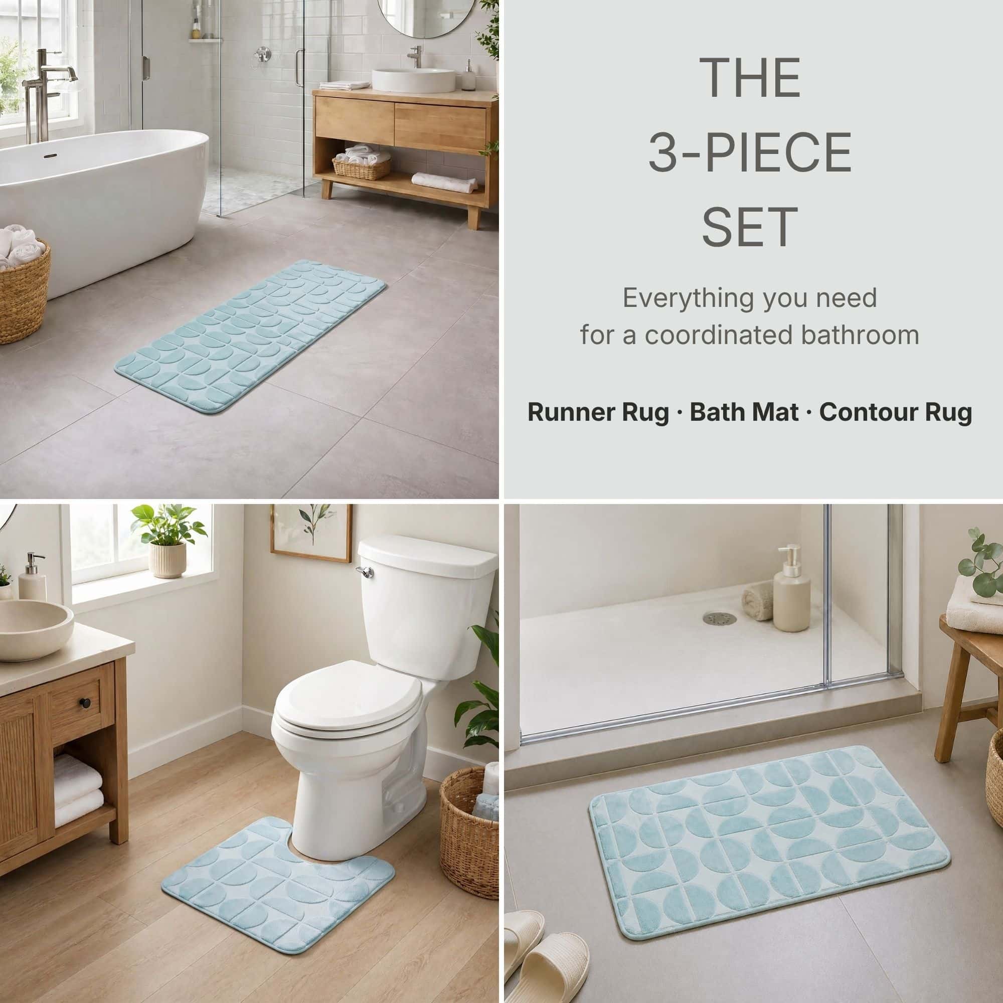 evideco-bathroom-mats-tapis-salle-bain-bleu-clair-lot-3-m-moire image 3