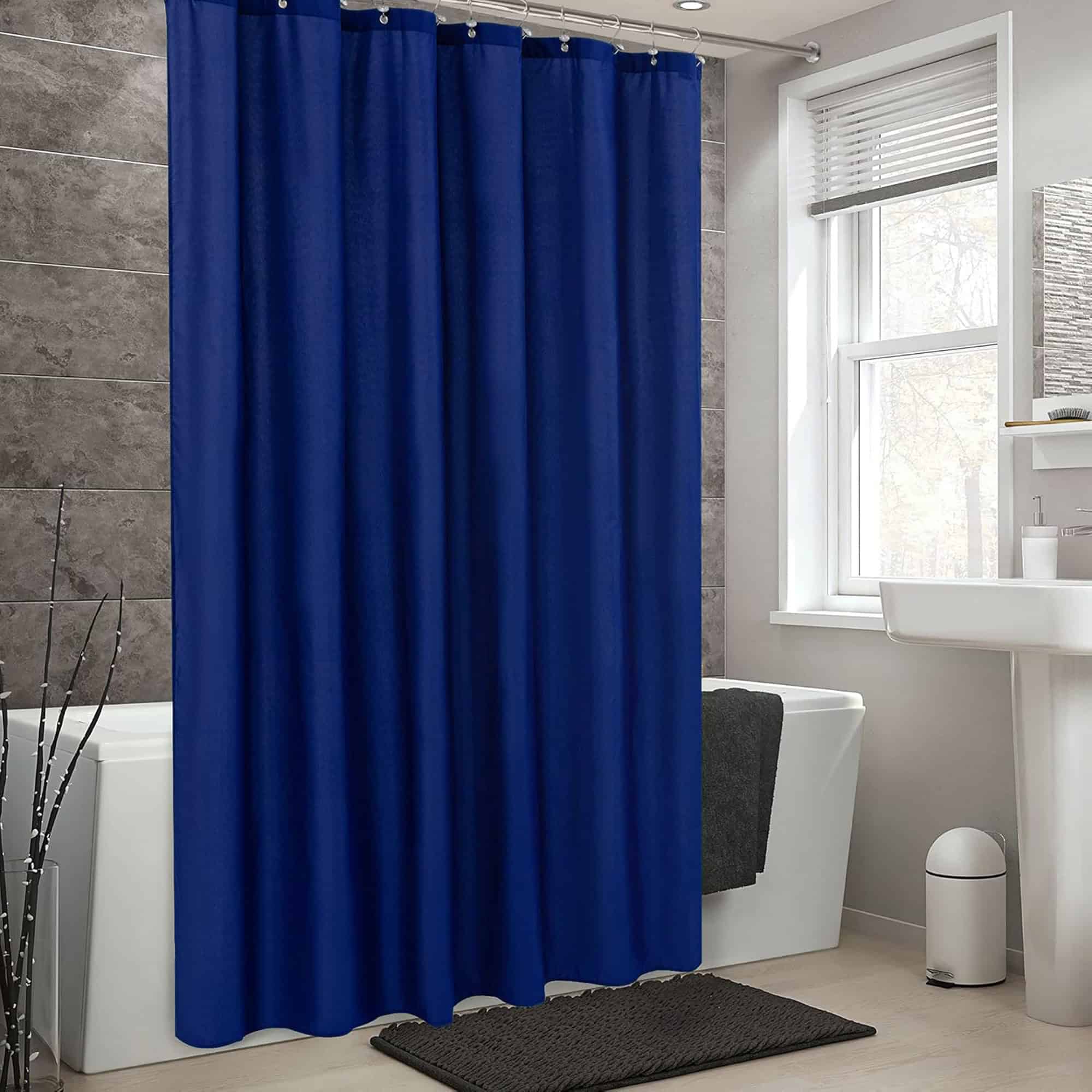 evideco-shower-accessories-rideau-douche-bleu-marine-71x79-peva image 6