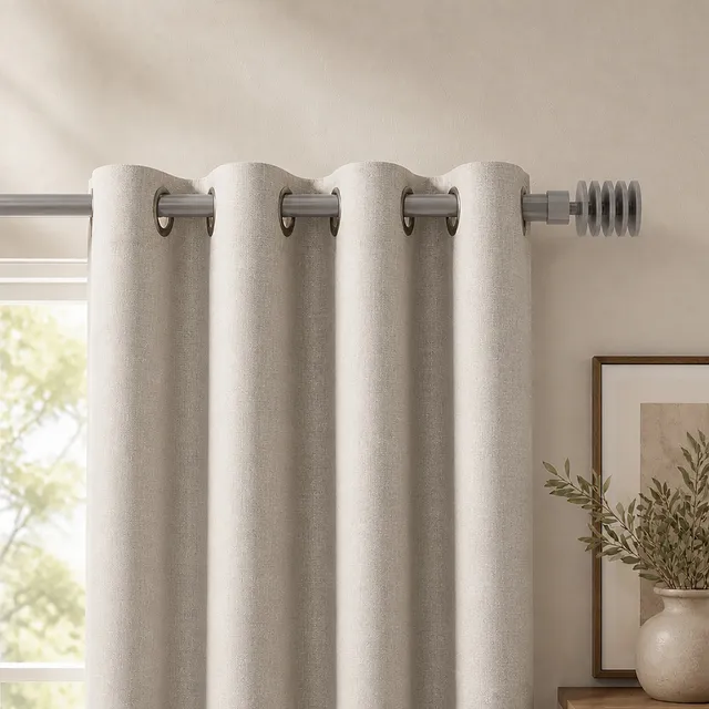 evideco-home-accessories-lot-2-tringles-rideaux-127-208-cm-taupe image 1