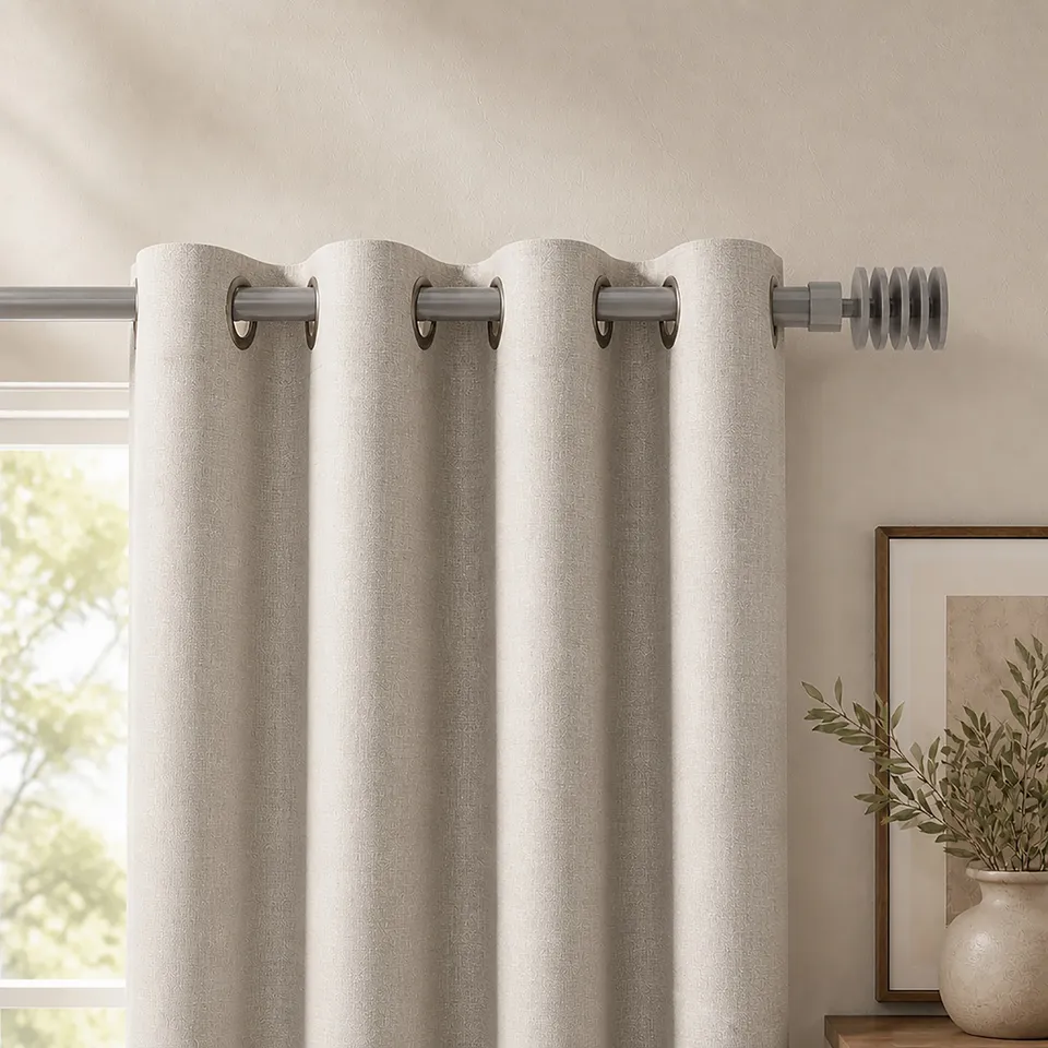 evideco-home-accessories-lot-2-tringles-rideaux-127-208-cm-taupe image 1