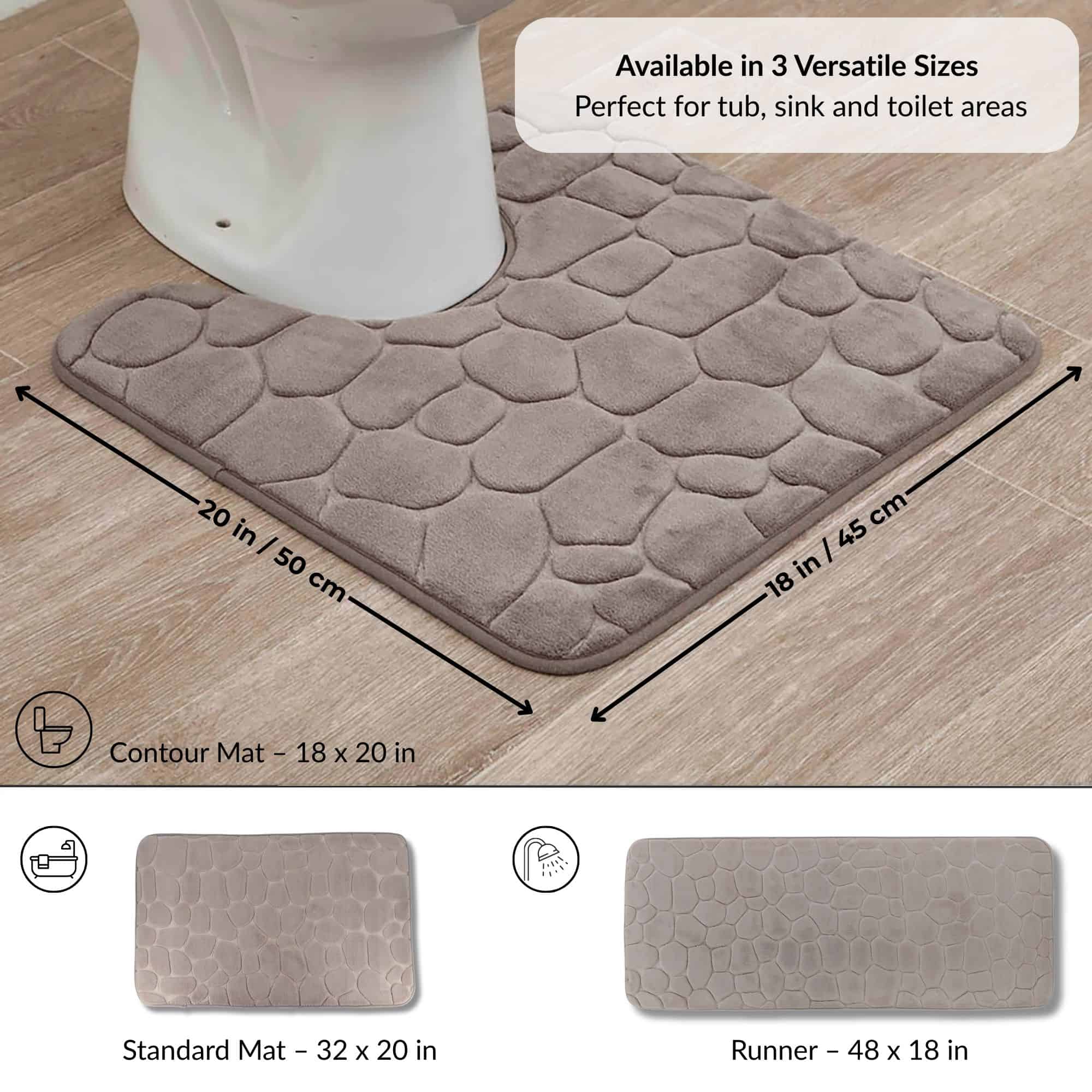 evideco-tapis-de-bain-contour-m-moire-taupe-galet-45x50-cm image 5