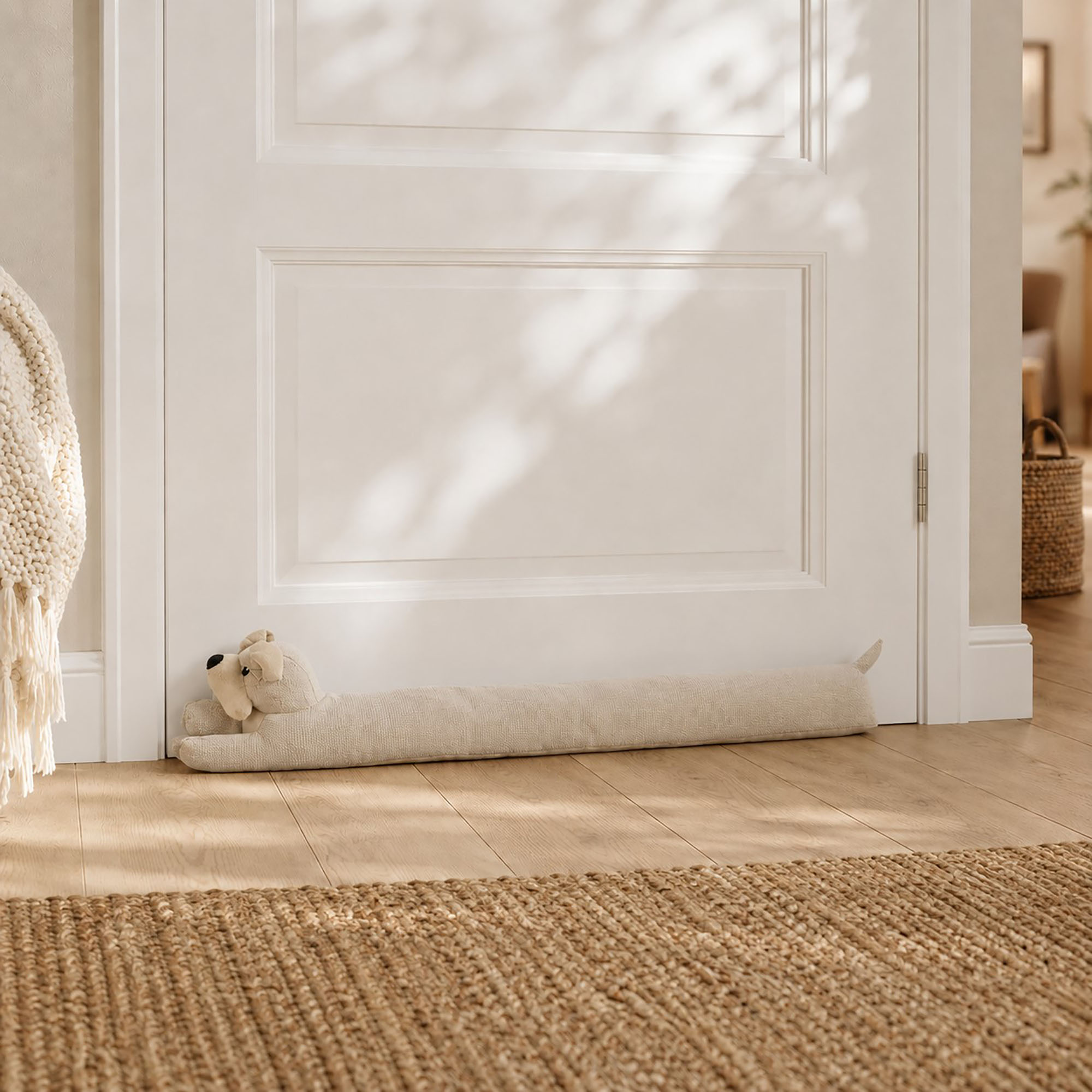 evideco-bas-de-porte-chien-beige-biscuit-avoine-35-pouces image 1