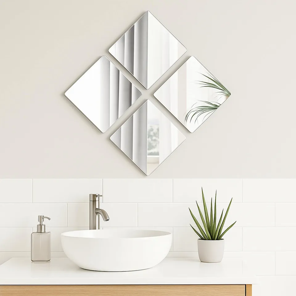 evideco-miroirs-adh-sifs-carr-s-verre-lot-de-4-d-co-murale image 1