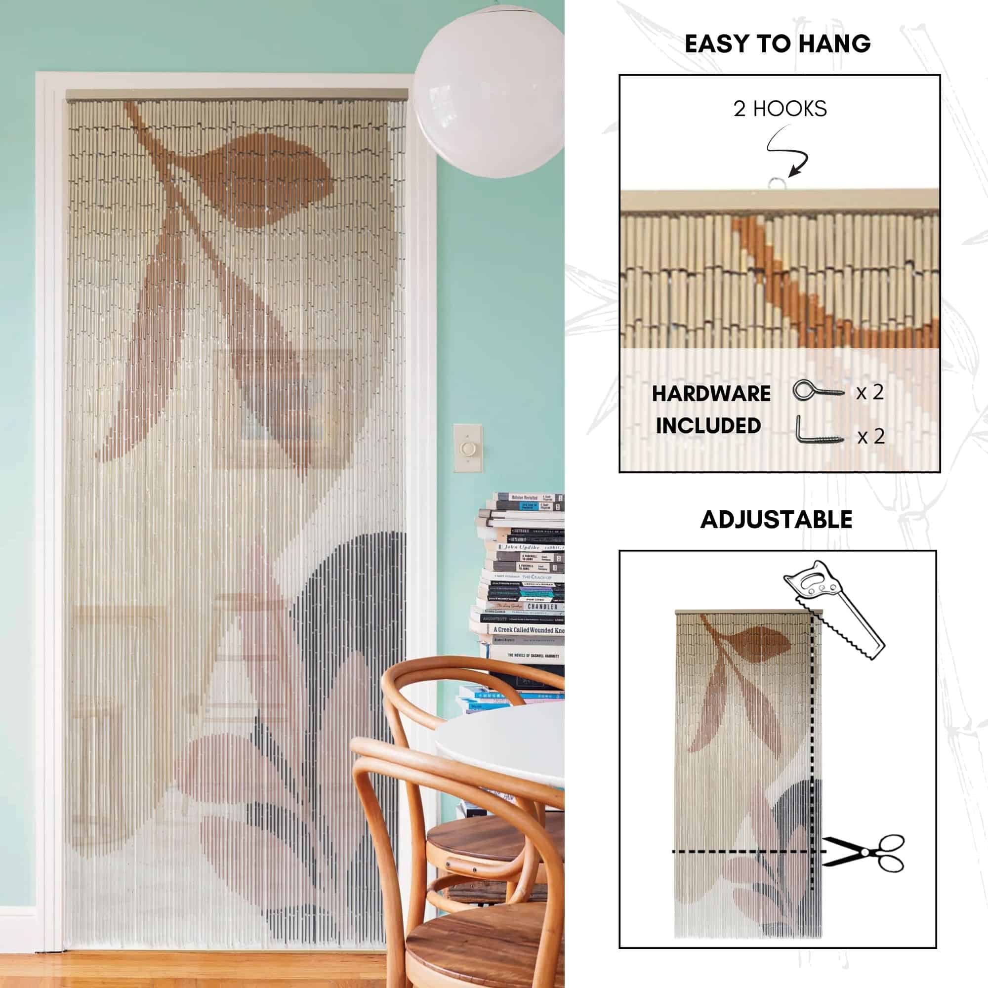evideco-home-accessories-rideau-perles-bambou-feuilles-90x200 image 5