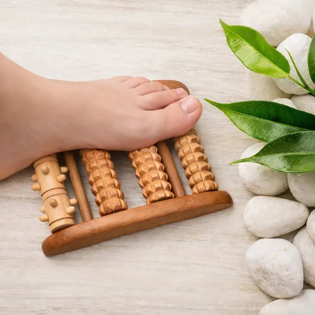 evideco-spa-wellness-masseur-pieds-bois-naturel-rouleaux image 1