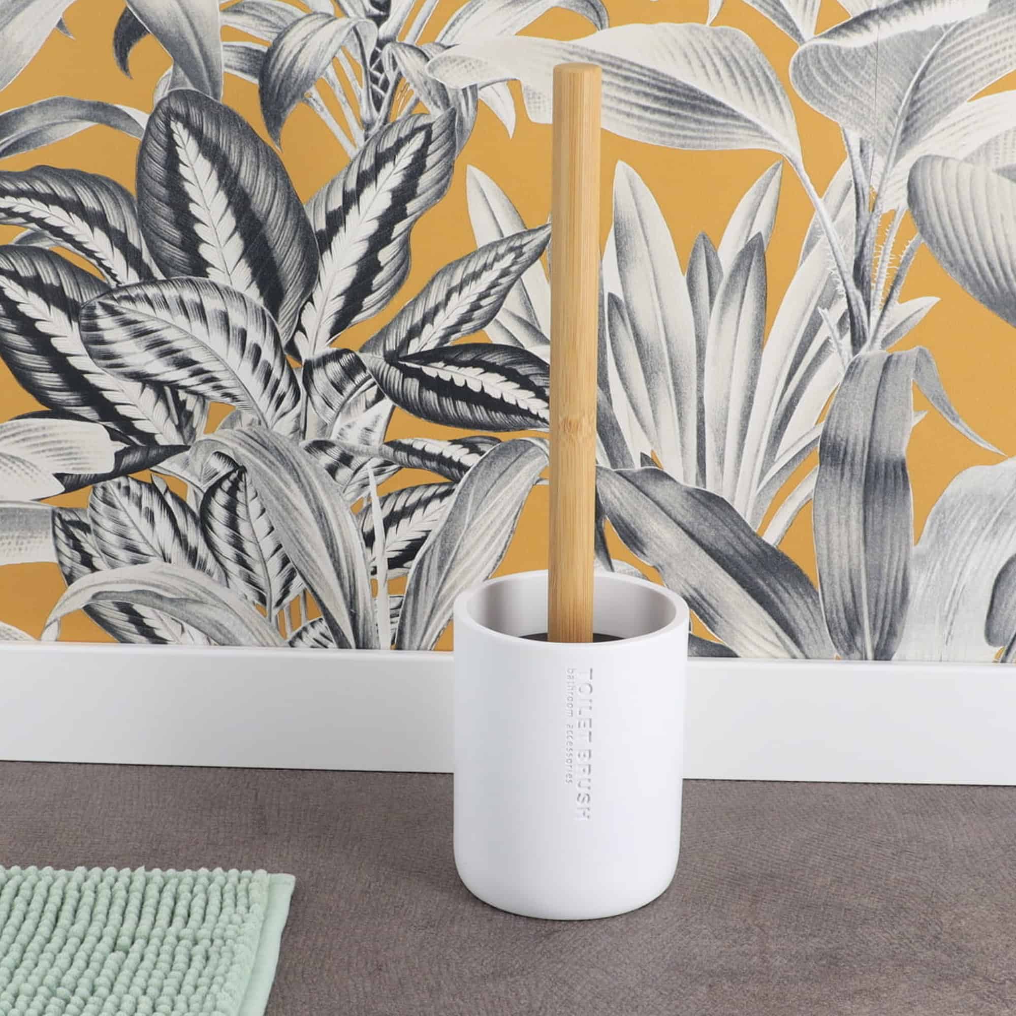 evideco-bathroom-accessories-set-salle-de-bain-blanc-6-pi-ces-bambou image 3