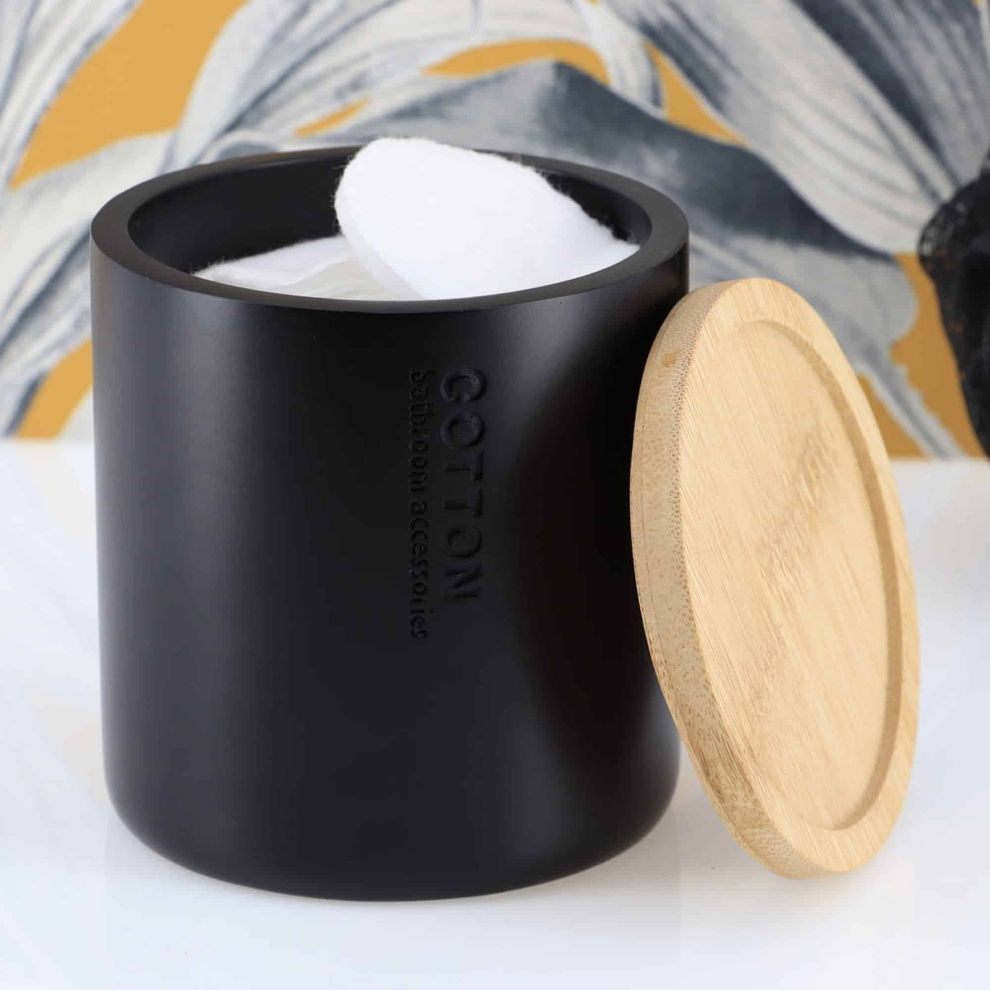 evideco-set-accessoires-salle-de-bain-noir-5-pi-ces-bambou image 4