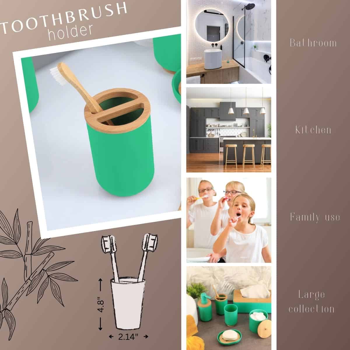 evideco-padang-porte-brosse-dent-vert-bambou-dentifrice image 3