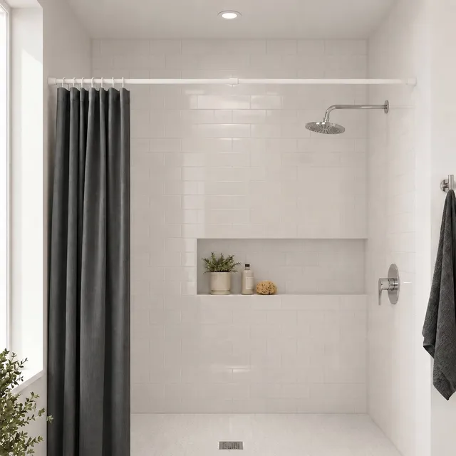 evideco-tringle-rideau-douche-blanche-extensible-109-200-cm image 1