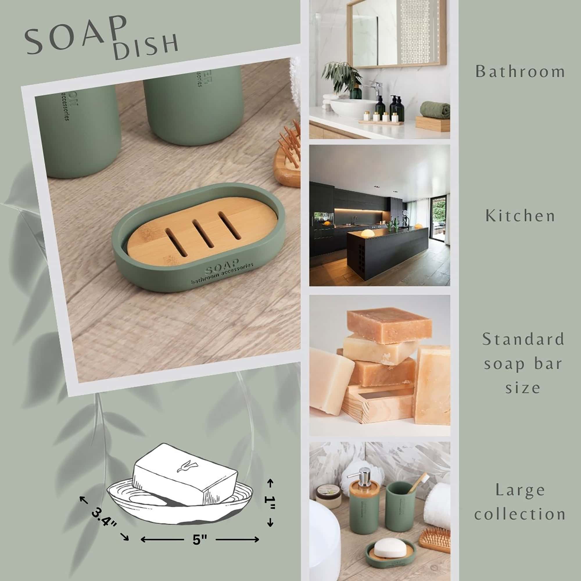 evideco-bathroom-accessories-porte-savon-vert-mat-base-bambou image 4