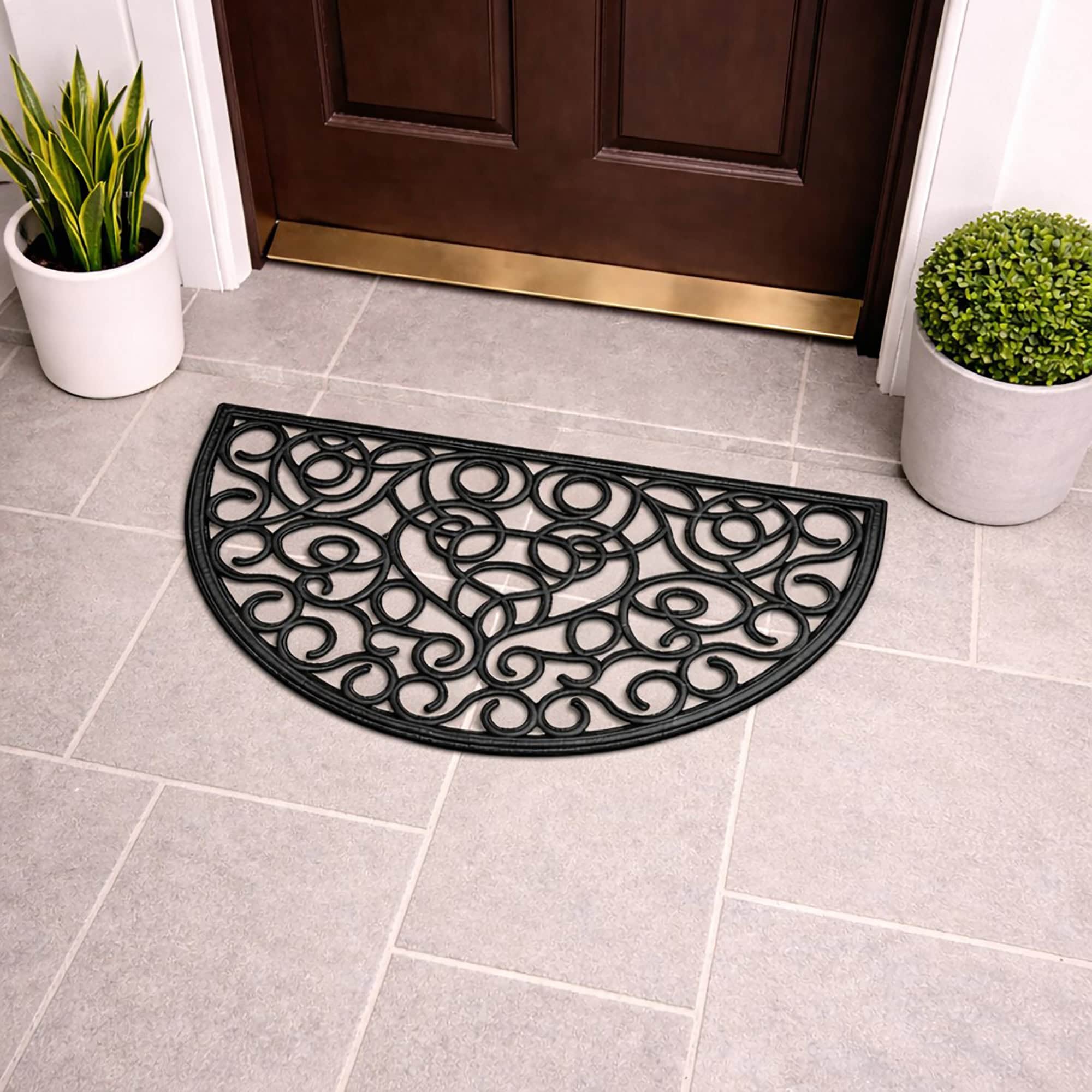 evideco-home-accessories-paillasson-demi-lune-noir-caoutchouc-76x46 image 2