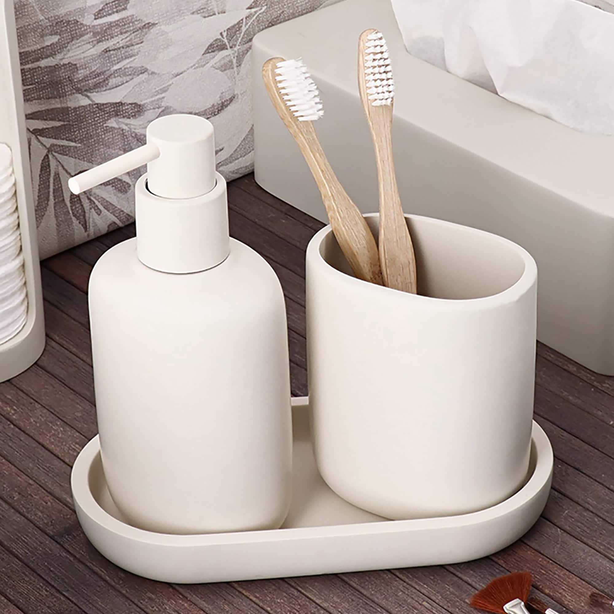 evideco-home-accessories-plateau-salle-de-bain-ovale-beige-polyresine image 7