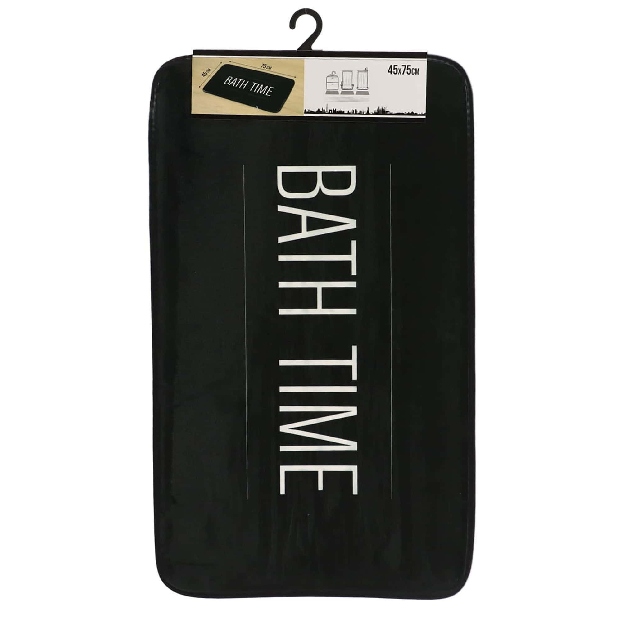 evideco-tapis-de-bain-microfibre-noir-bath-time-76x46-cm image 6