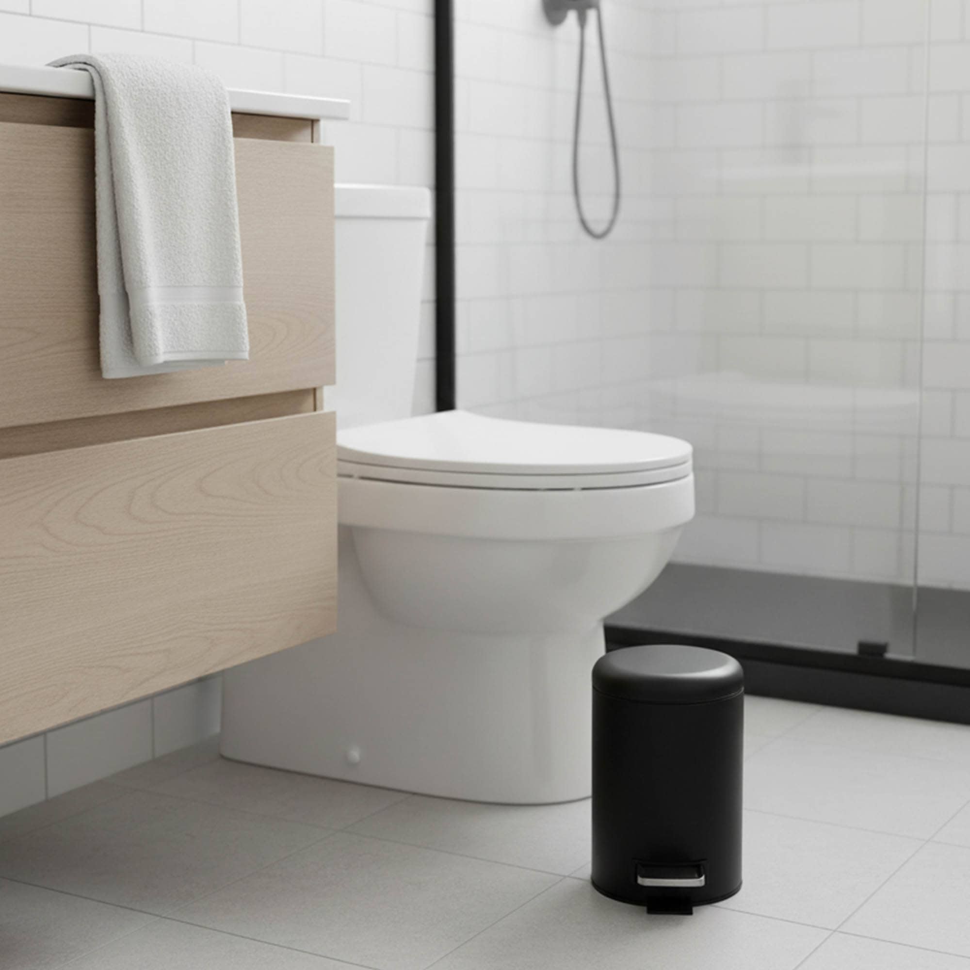 evideco-poubelle-salle-de-bain-noire-m-tal-3-l-p-dale image 1