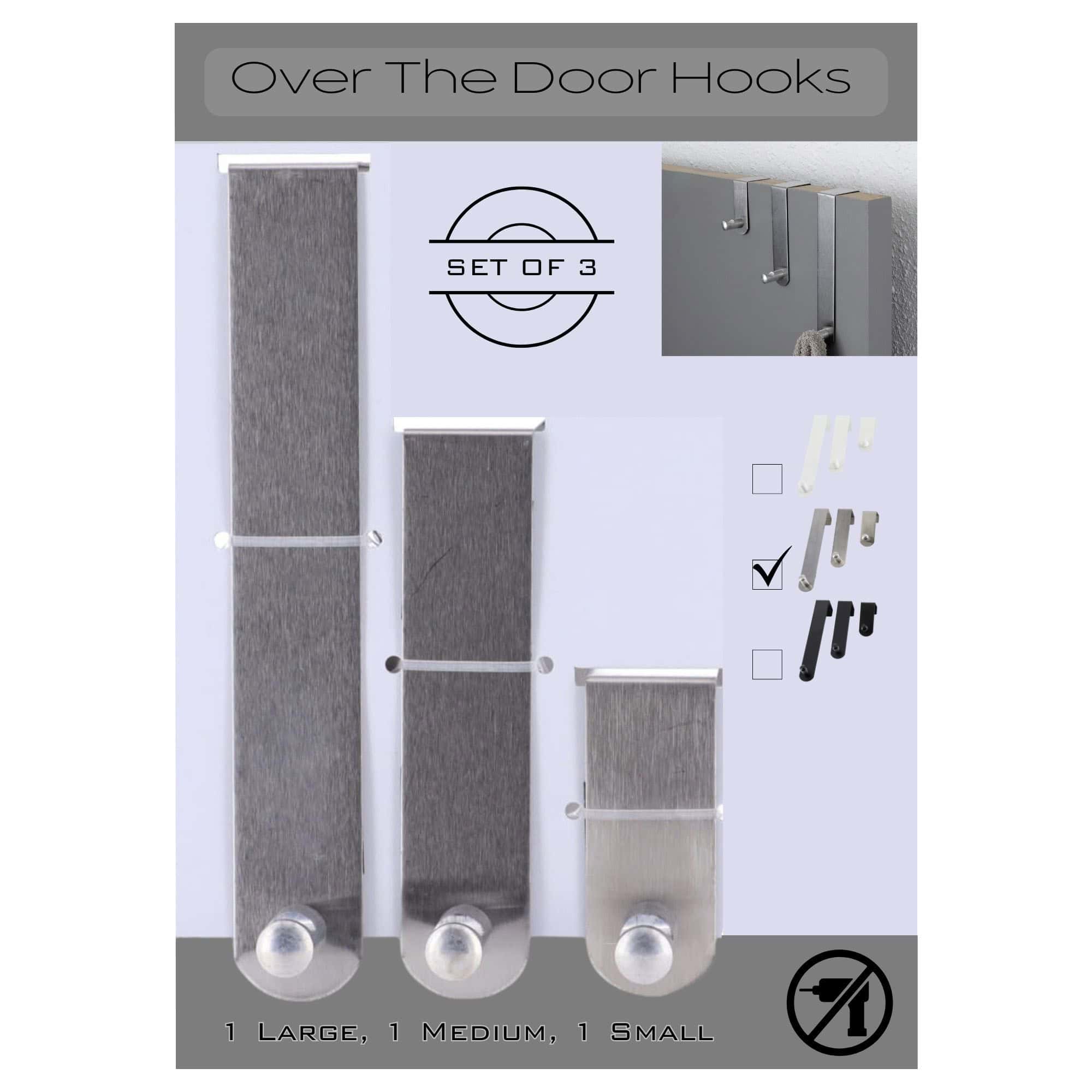 evideco-bathroom-storage-crochets-de-porte-argent-lot-3-porte-manteau image 7