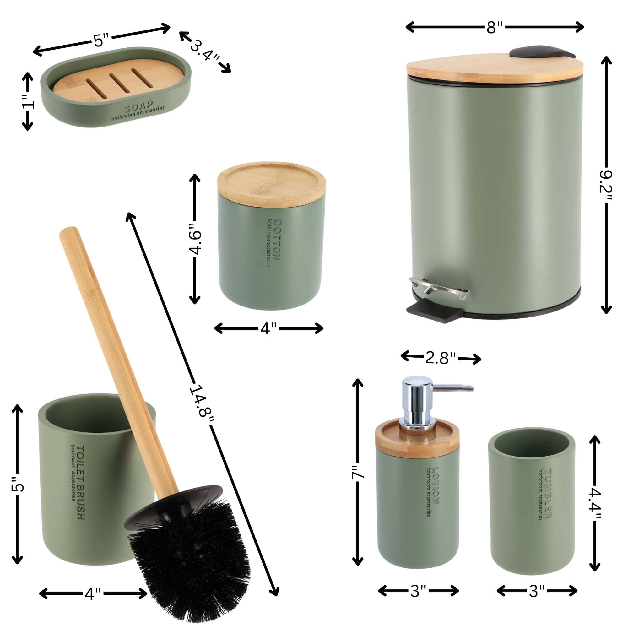 evideco-set-salle-de-bain-vert-6-pi-ces-bambou image 6