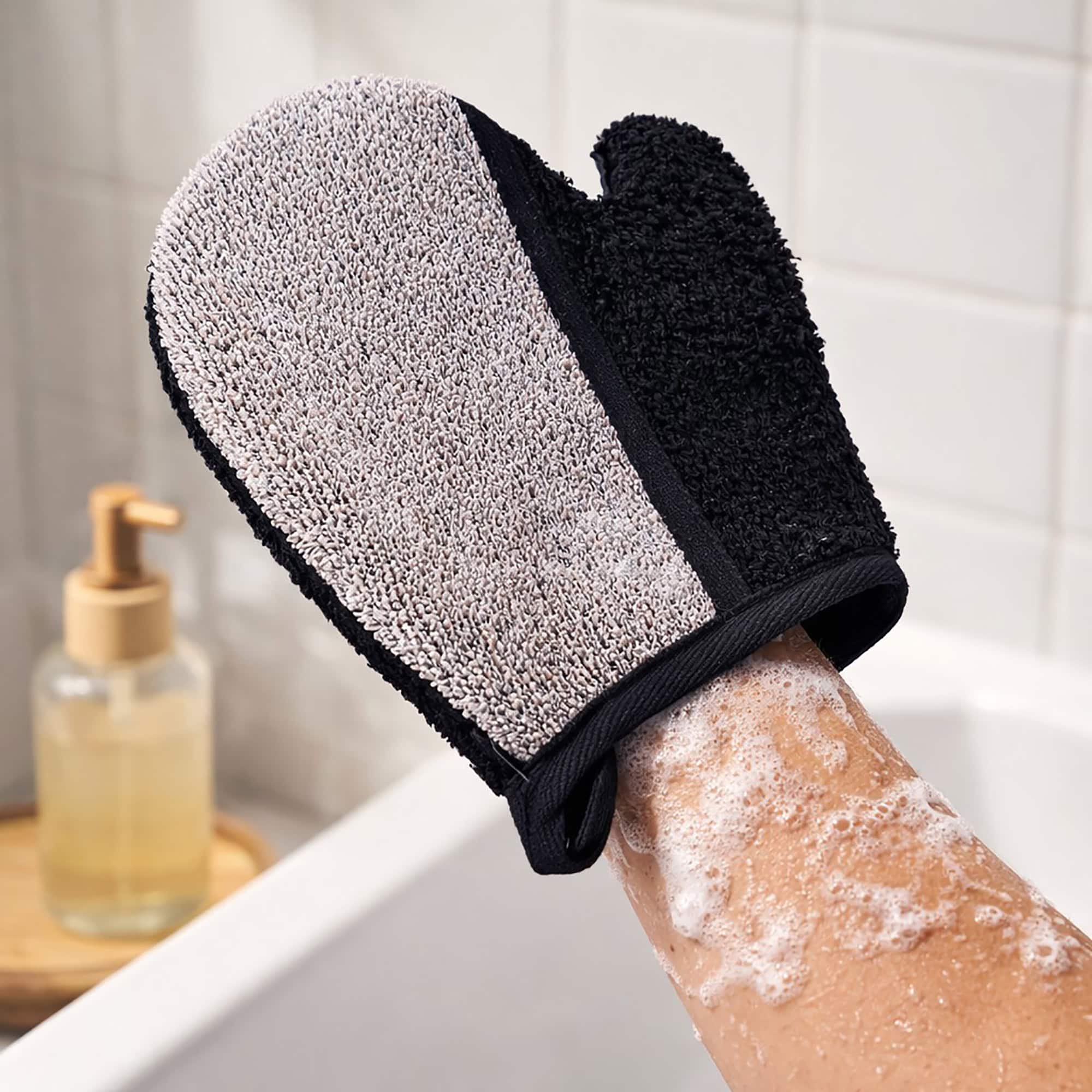 evideco-spa-wellness-gant-exfoliant-corps-noir-taupe-ramie image 2