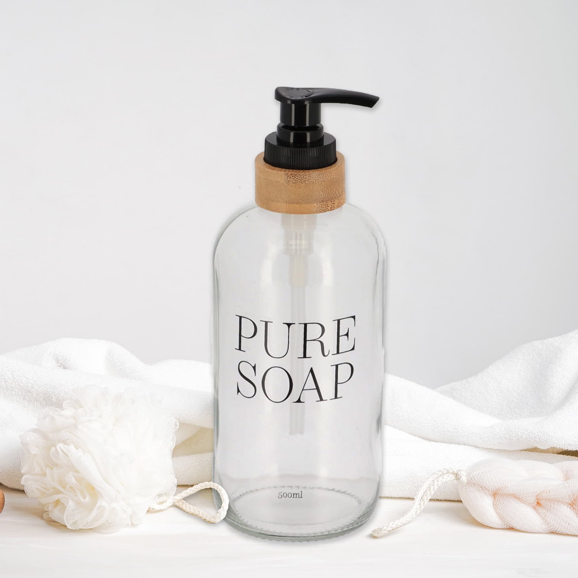 evideco-pure-soap-distributeur-savon-verre-bambou-500-ml image 5