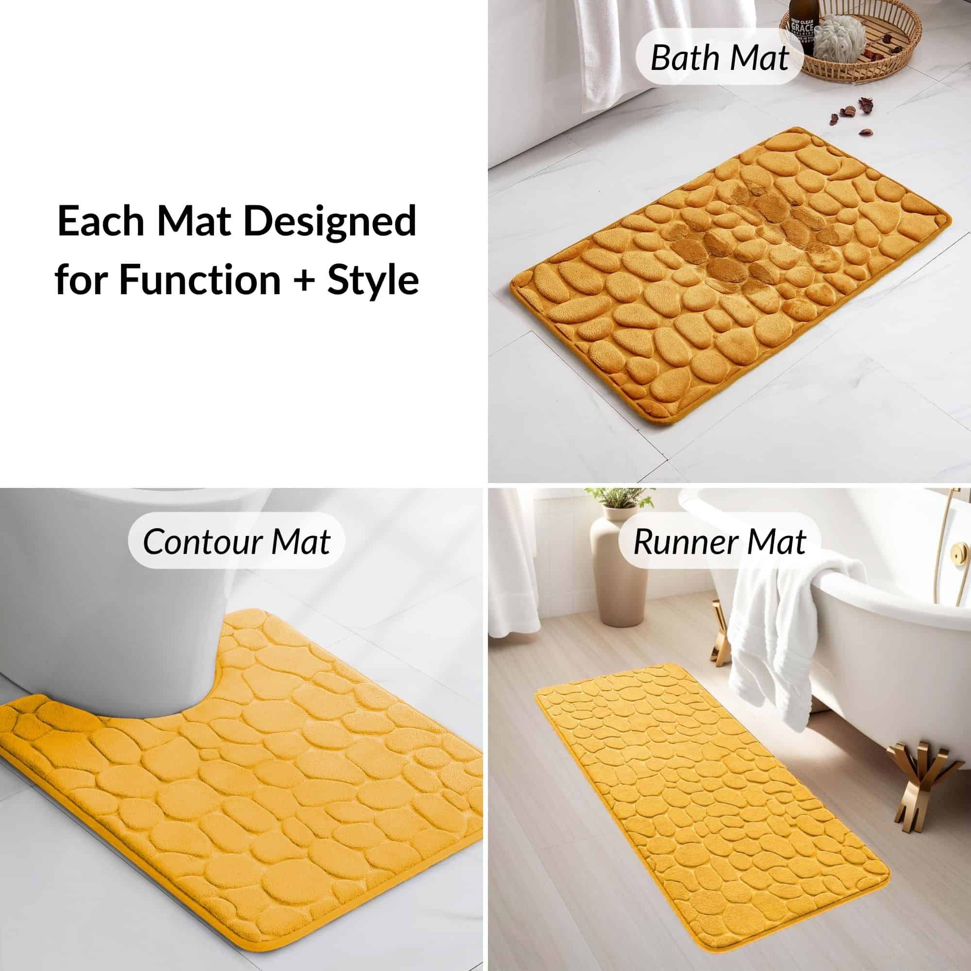 evideco-bathroom-mats-tapis-salle-de-bain-jaune-moutarde-lot-3 image 4
