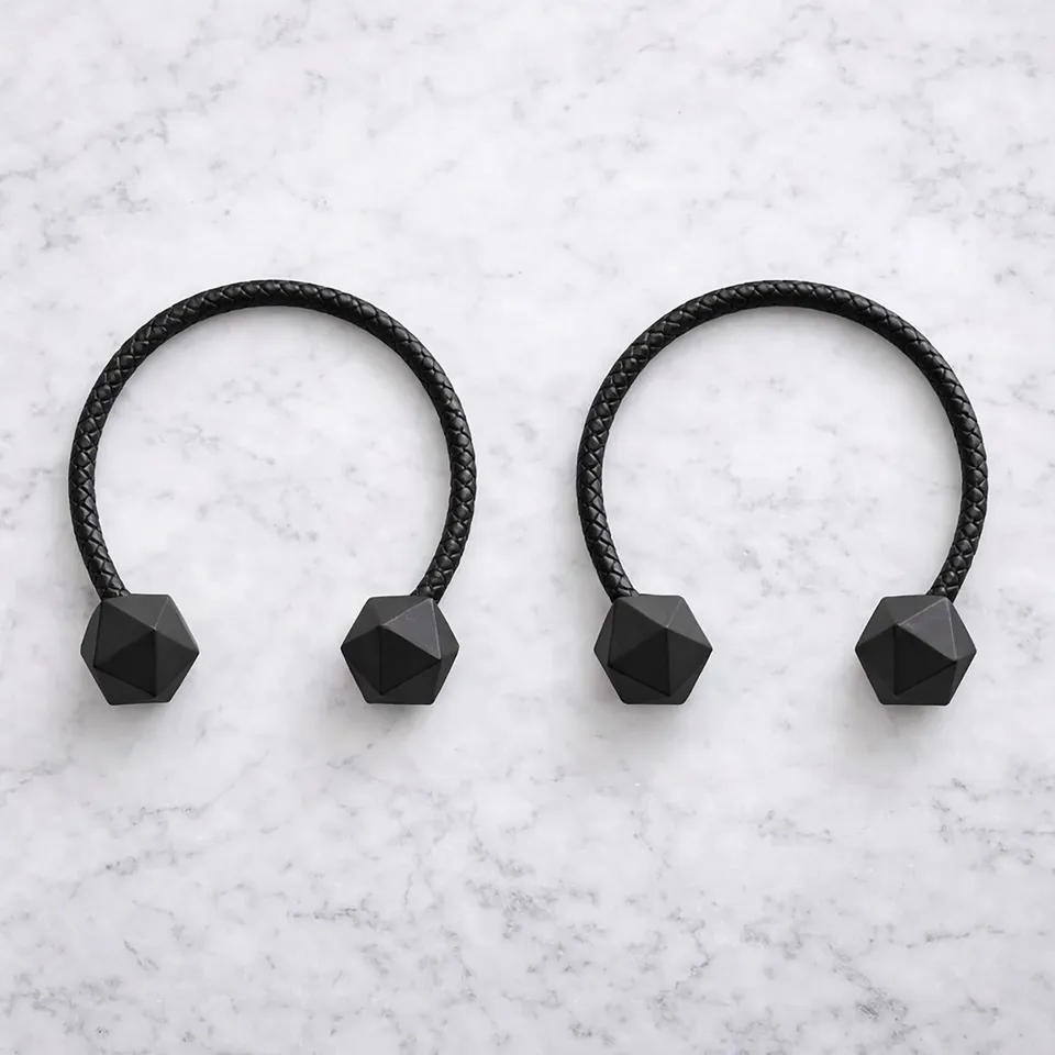 evideco-home-accessories-embrasse-rideau-noir-intense-lot-2-flexible image 1