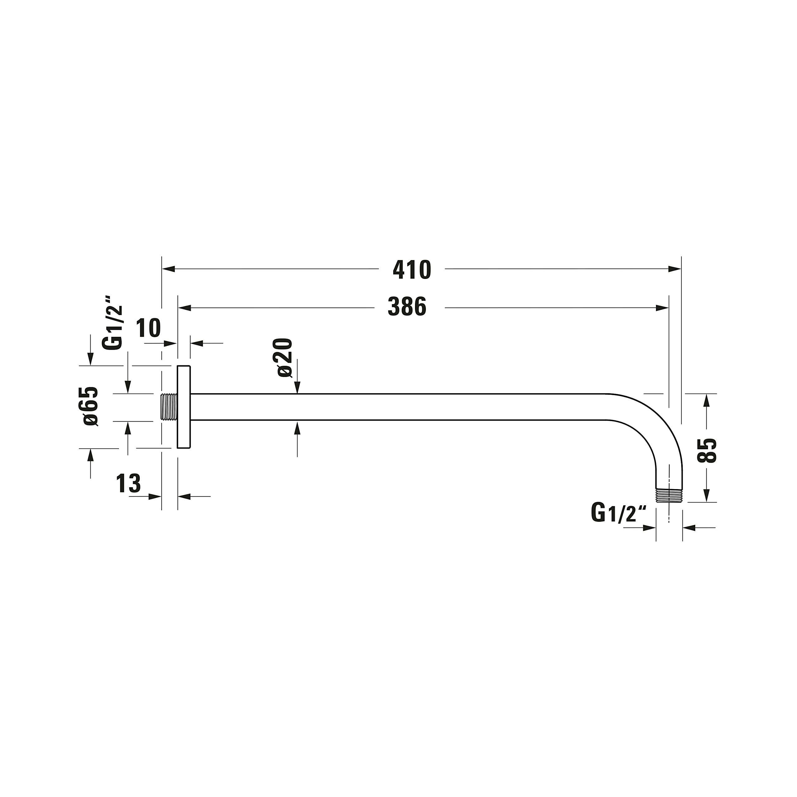 duravit-universal-bras-de-douche-410-mm-noir-mat-carr image 4